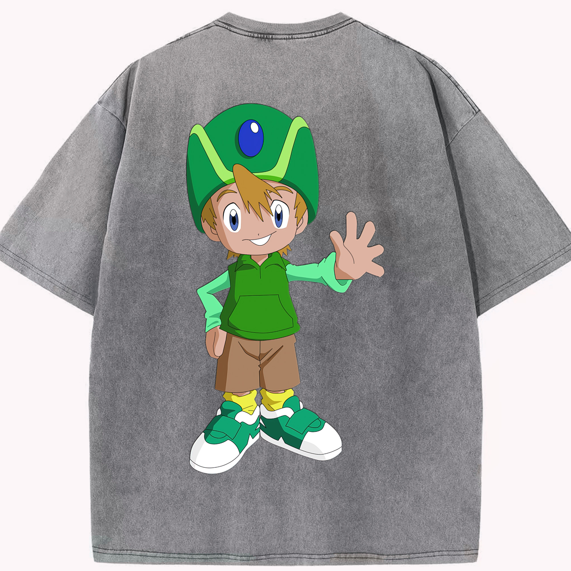 （画像用） Digimon デジタルモンスター/デジモン 綿100% ヴィンテージ風 半袖Tシャツ（背面プリント）