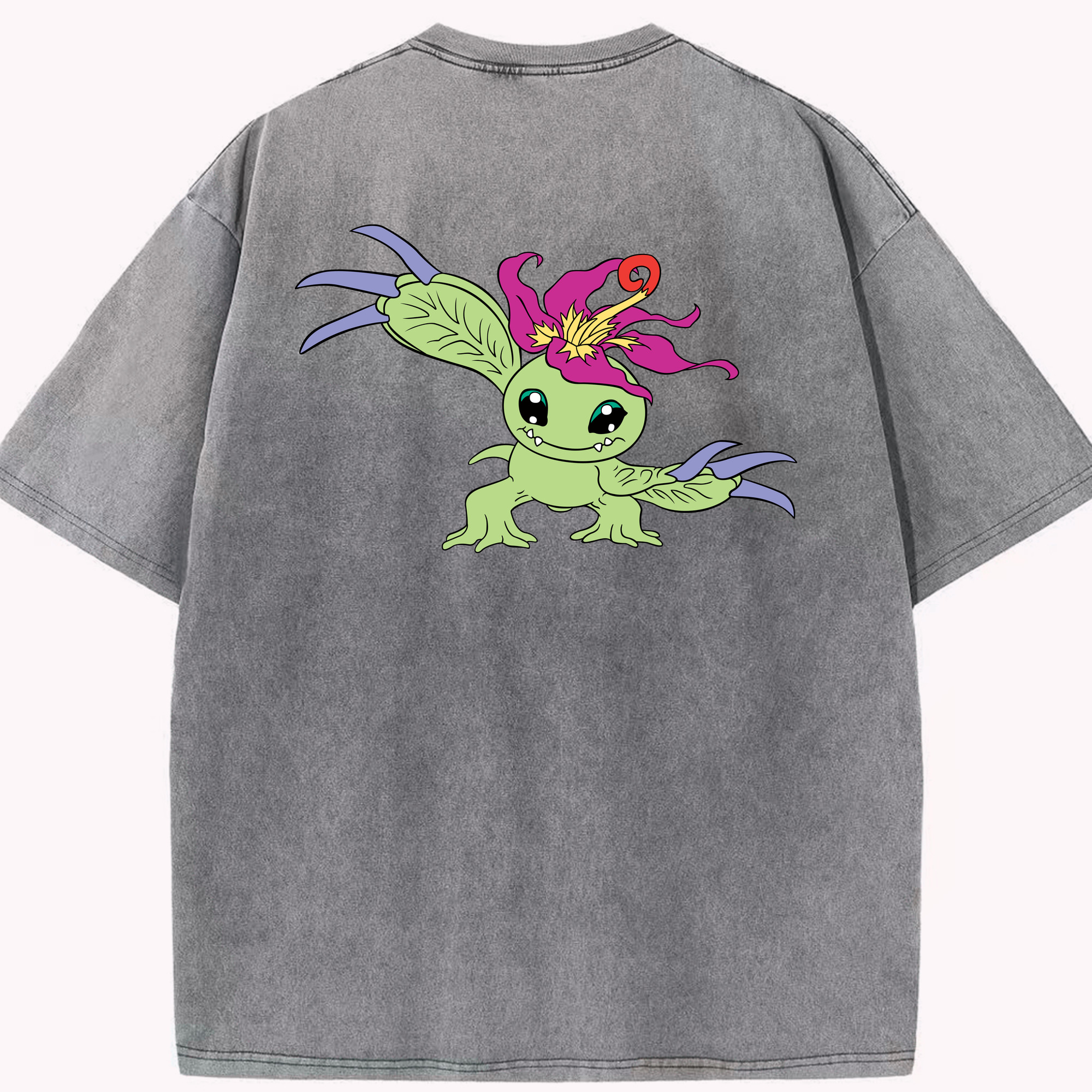 （画像用） Digimon デジタルモンスター/デジモン 綿100% ヴィンテージ風 半袖Tシャツ（背面プリント）