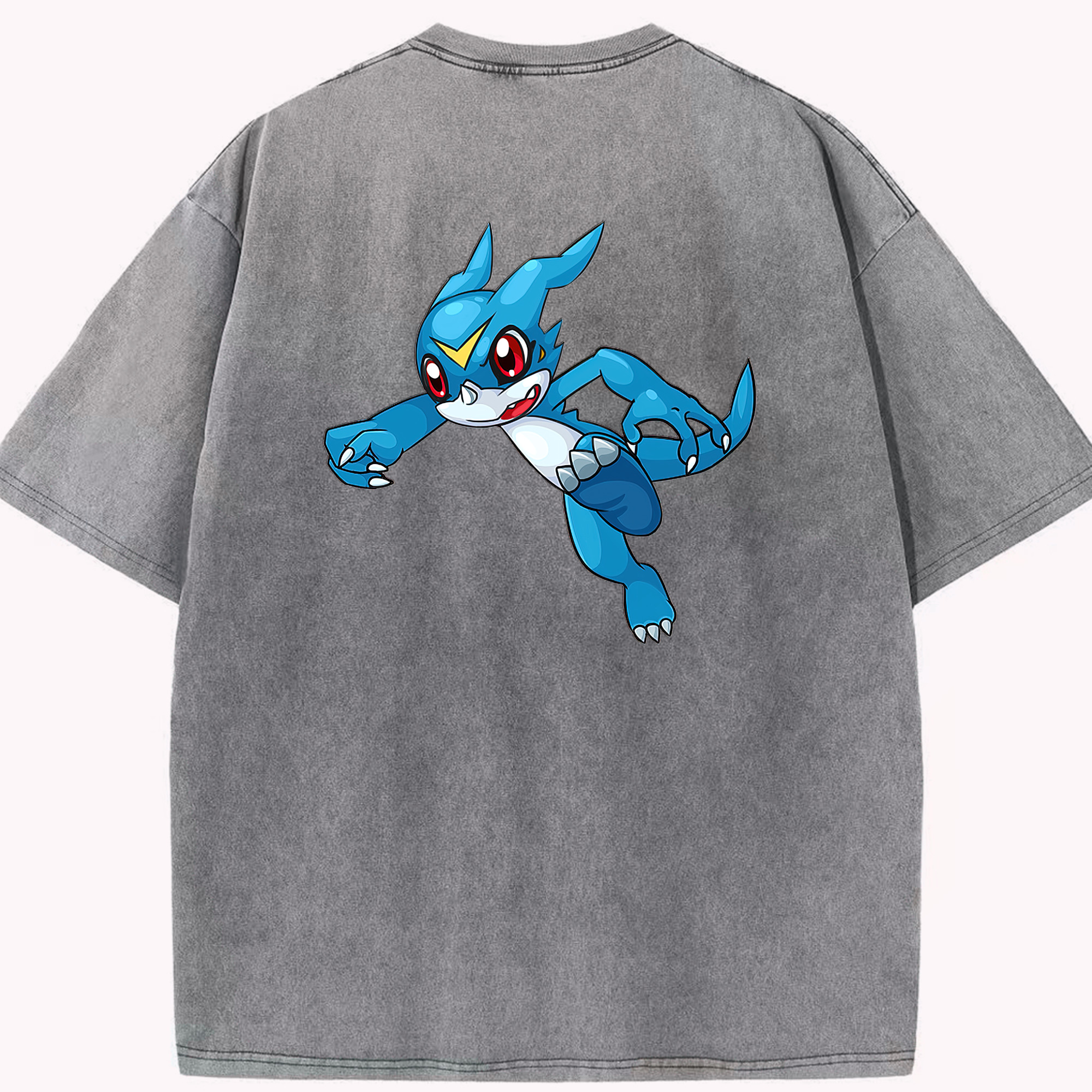 （画像用） Digimon デジタルモンスター/デジモン 綿100% ヴィンテージ風 半袖Tシャツ（背面プリント）