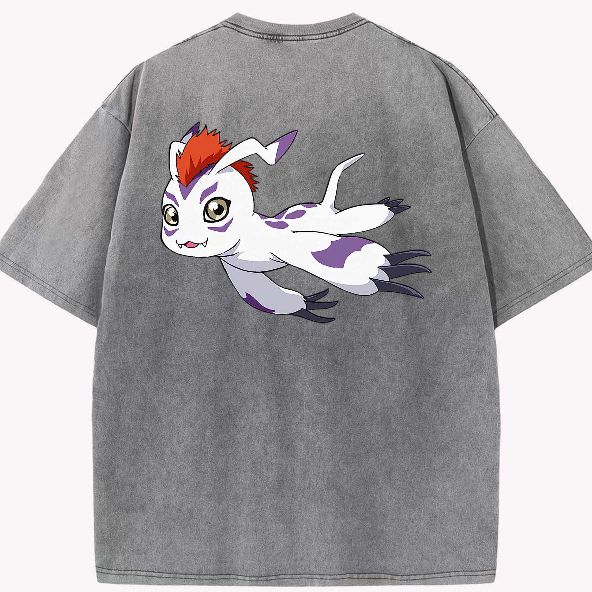 （画像用） Digimon デジタルモンスター/デジモン 綿100% ヴィンテージ風 半袖Tシャツ（背面プリント）