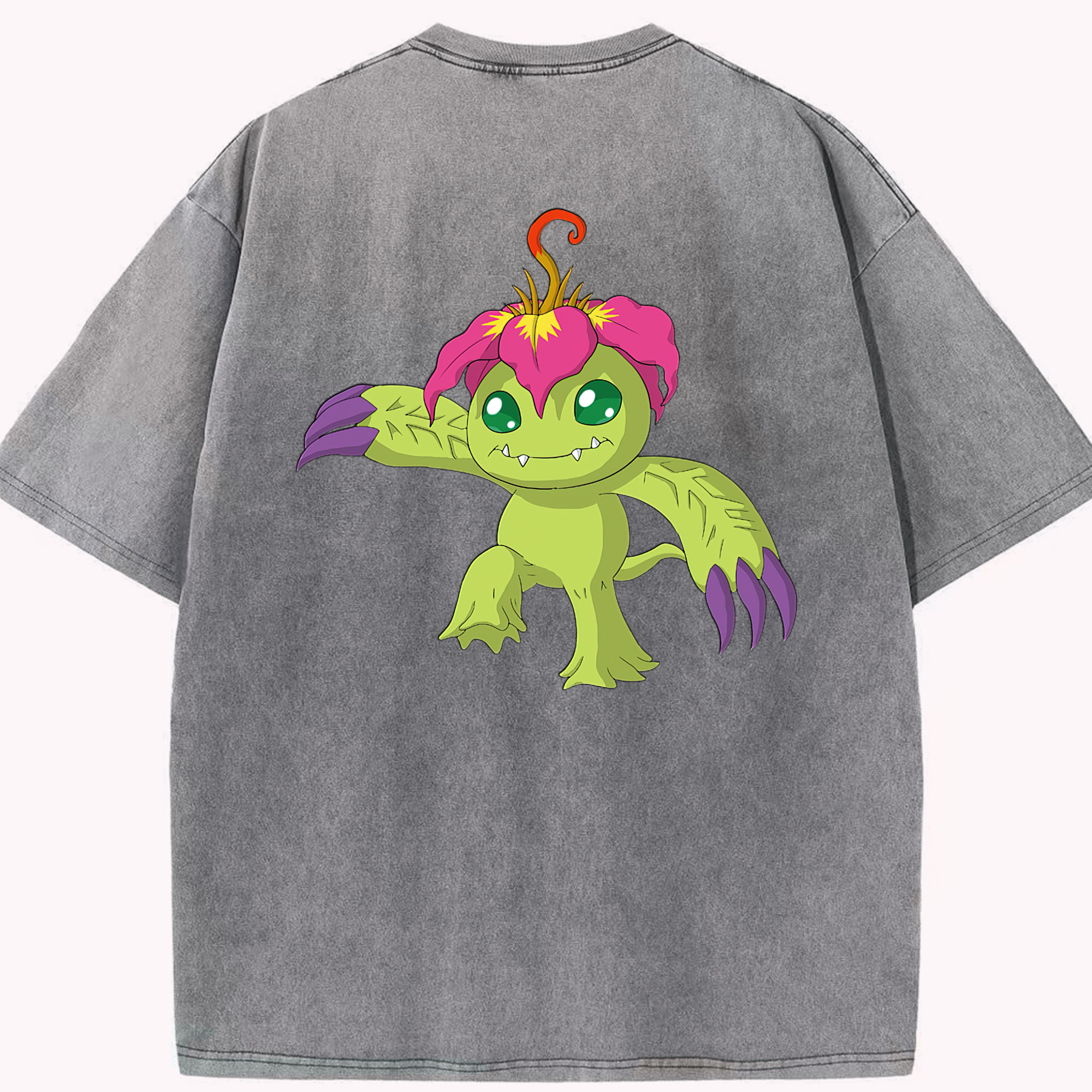 （画像用） Digimon デジタルモンスター/デジモン 綿100% ヴィンテージ風 半袖Tシャツ（背面プリント）