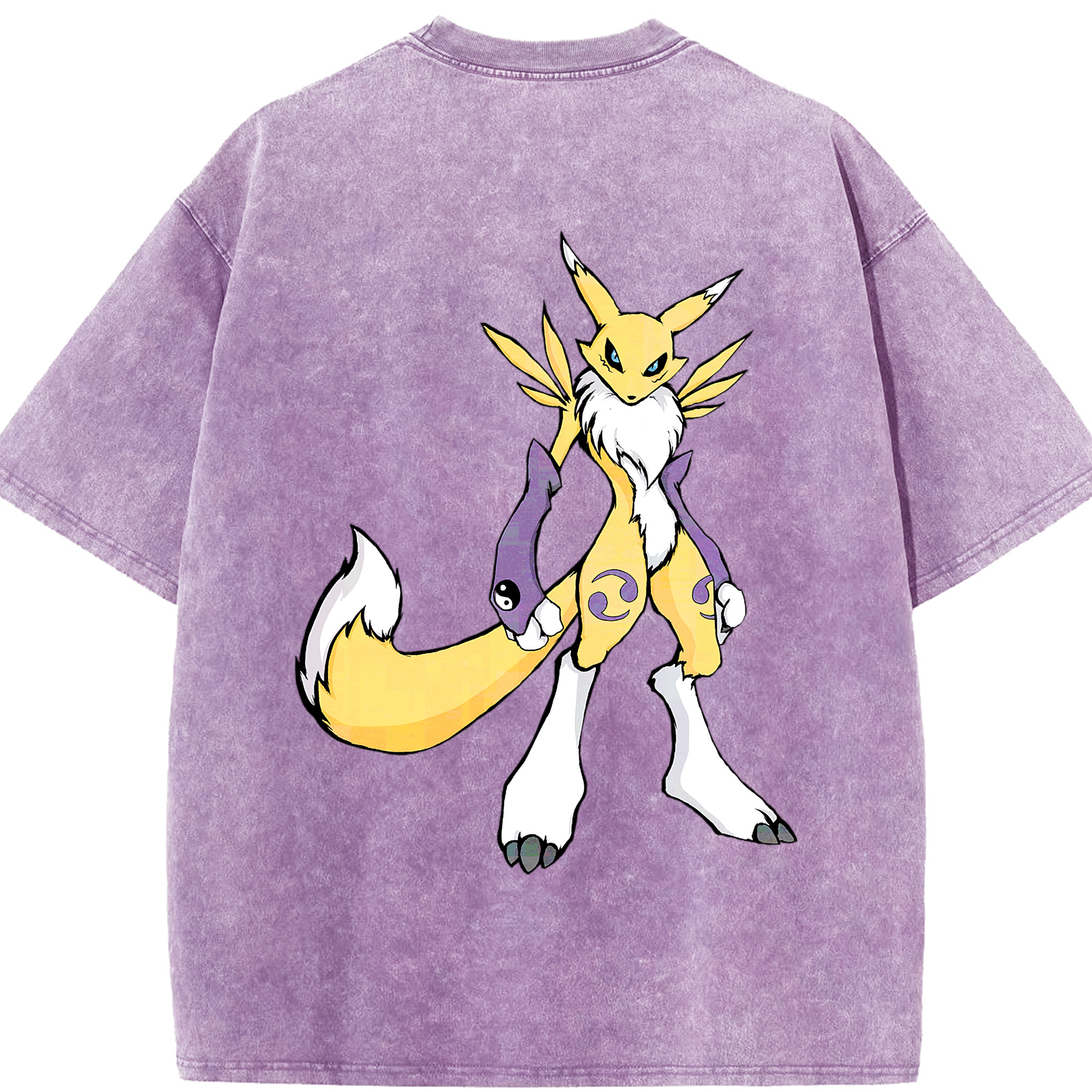 （画像用） Digimon デジタルモンスター/デジモン 綿100% ヴィンテージ風 半袖Tシャツ（背面プリント）