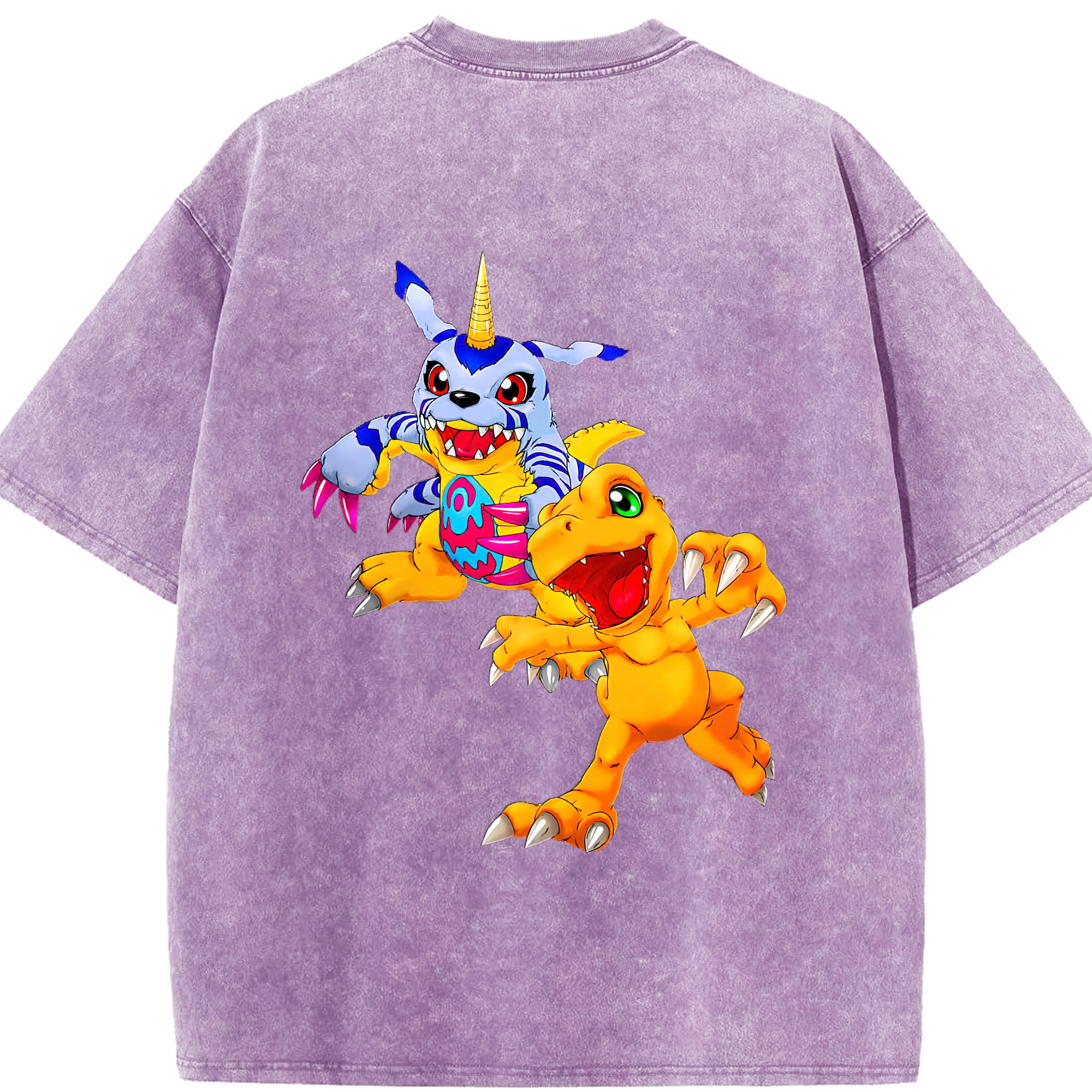 （画像用） Digimon デジタルモンスター/デジモン 綿100% ヴィンテージ風 半袖Tシャツ（背面プリント）