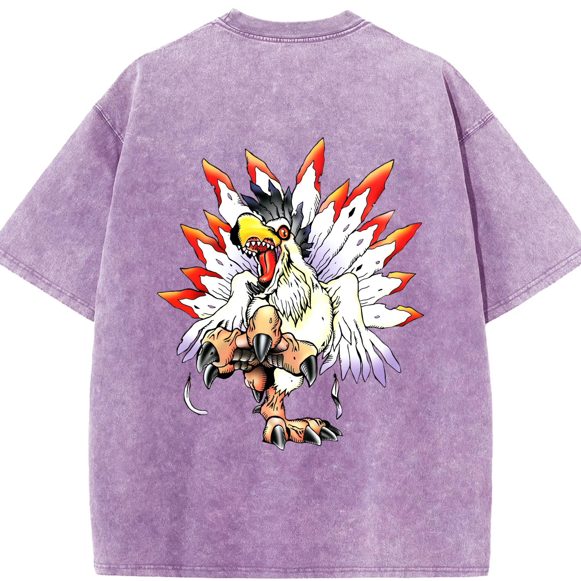 （画像用） Digimon デジタルモンスター/デジモン 綿100% ヴィンテージ風 半袖Tシャツ（背面プリント）