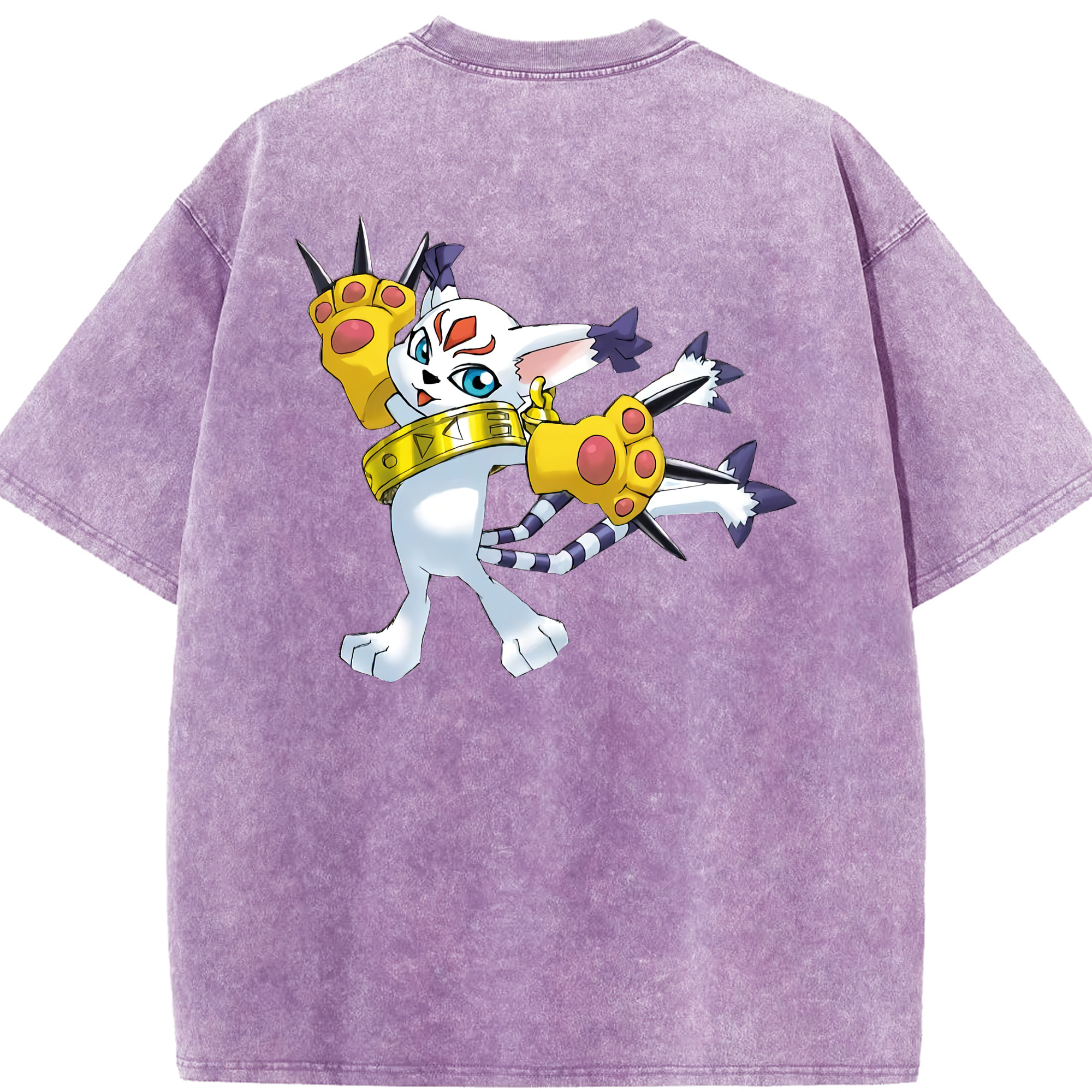（画像用） Digimon デジタルモンスター/デジモン 綿100% ヴィンテージ風 半袖Tシャツ（背面プリント）