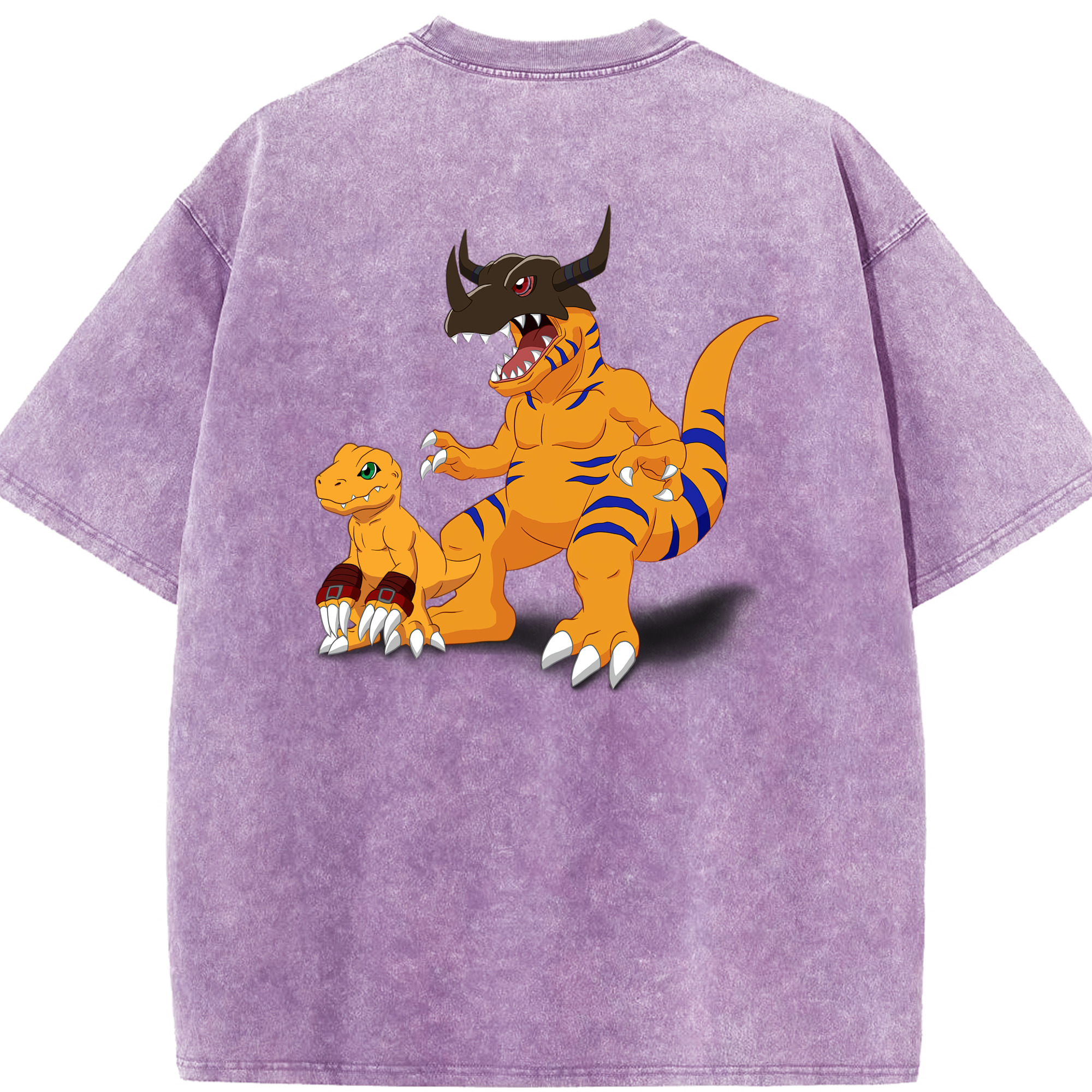 （画像用） Digimon デジタルモンスター/デジモン 綿100% ヴィンテージ風 半袖Tシャツ（背面プリント）