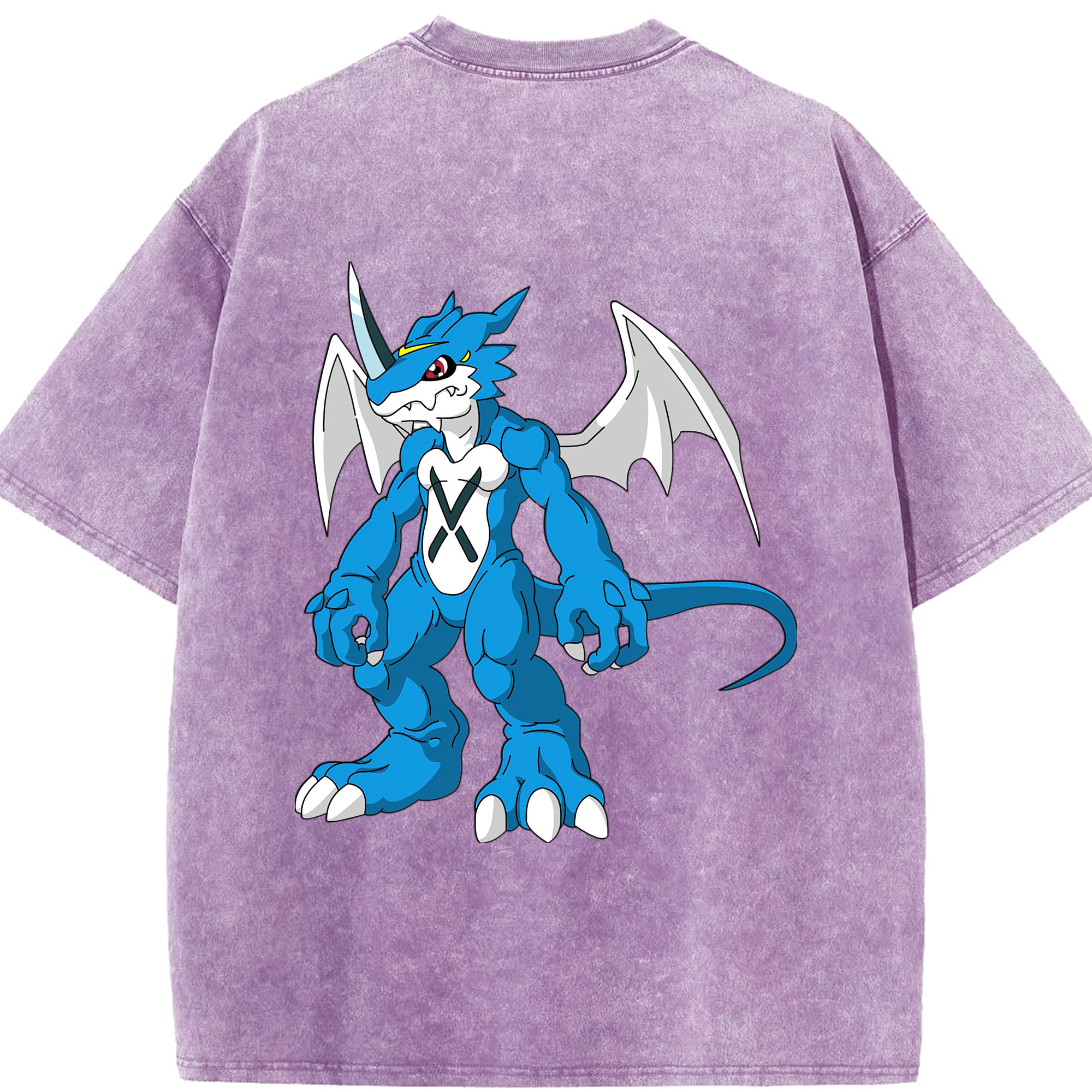 （画像用） Digimon デジタルモンスター/デジモン 綿100% ヴィンテージ風 半袖Tシャツ（背面プリント）