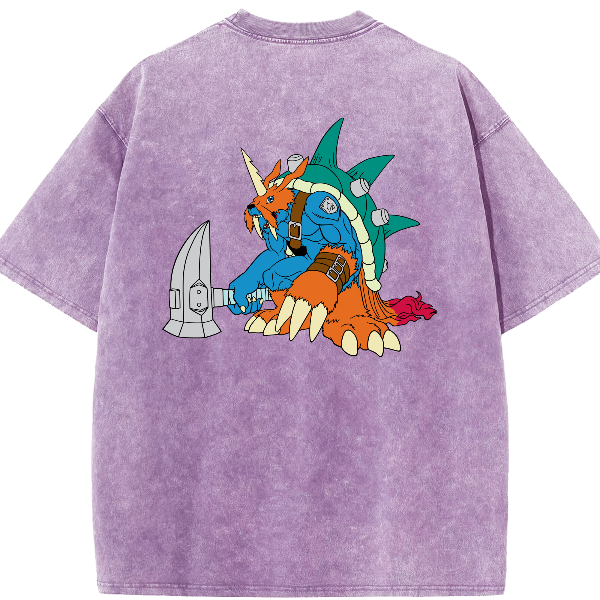 （画像用） Digimon デジタルモンスター/デジモン 綿100% ヴィンテージ風 半袖Tシャツ（背面プリント）