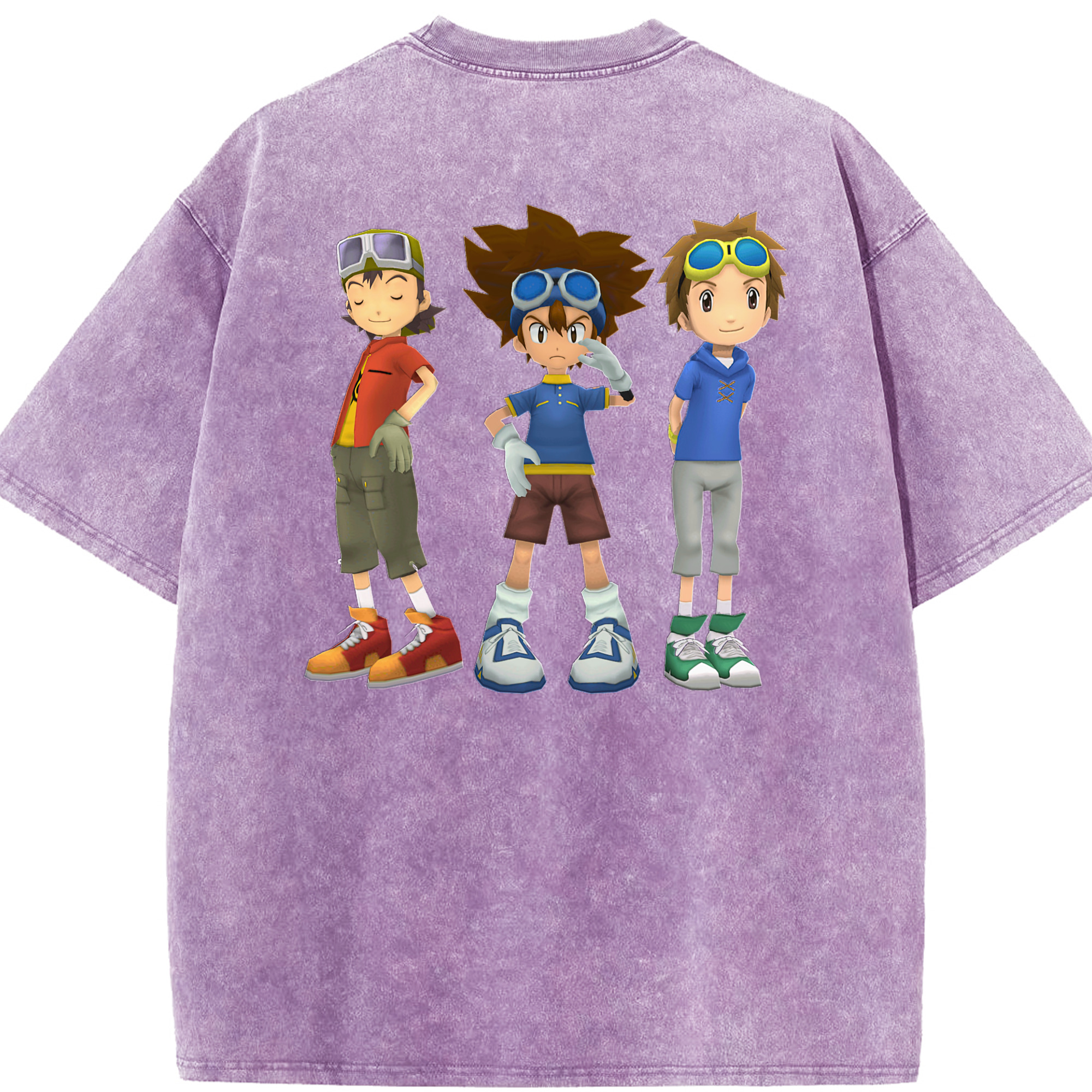 （画像用） Digimon デジタルモンスター/デジモン 綿100% ヴィンテージ風 半袖Tシャツ（背面プリント）