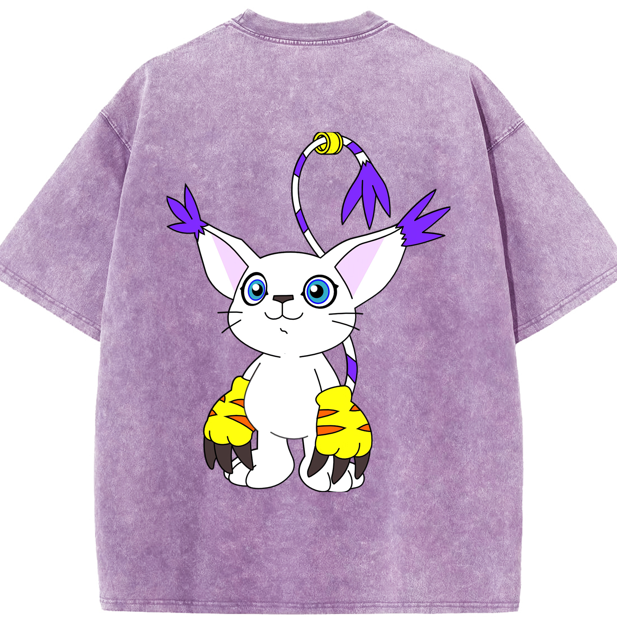 （画像用） Digimon デジタルモンスター/デジモン 綿100% ヴィンテージ風 半袖Tシャツ（背面プリント）