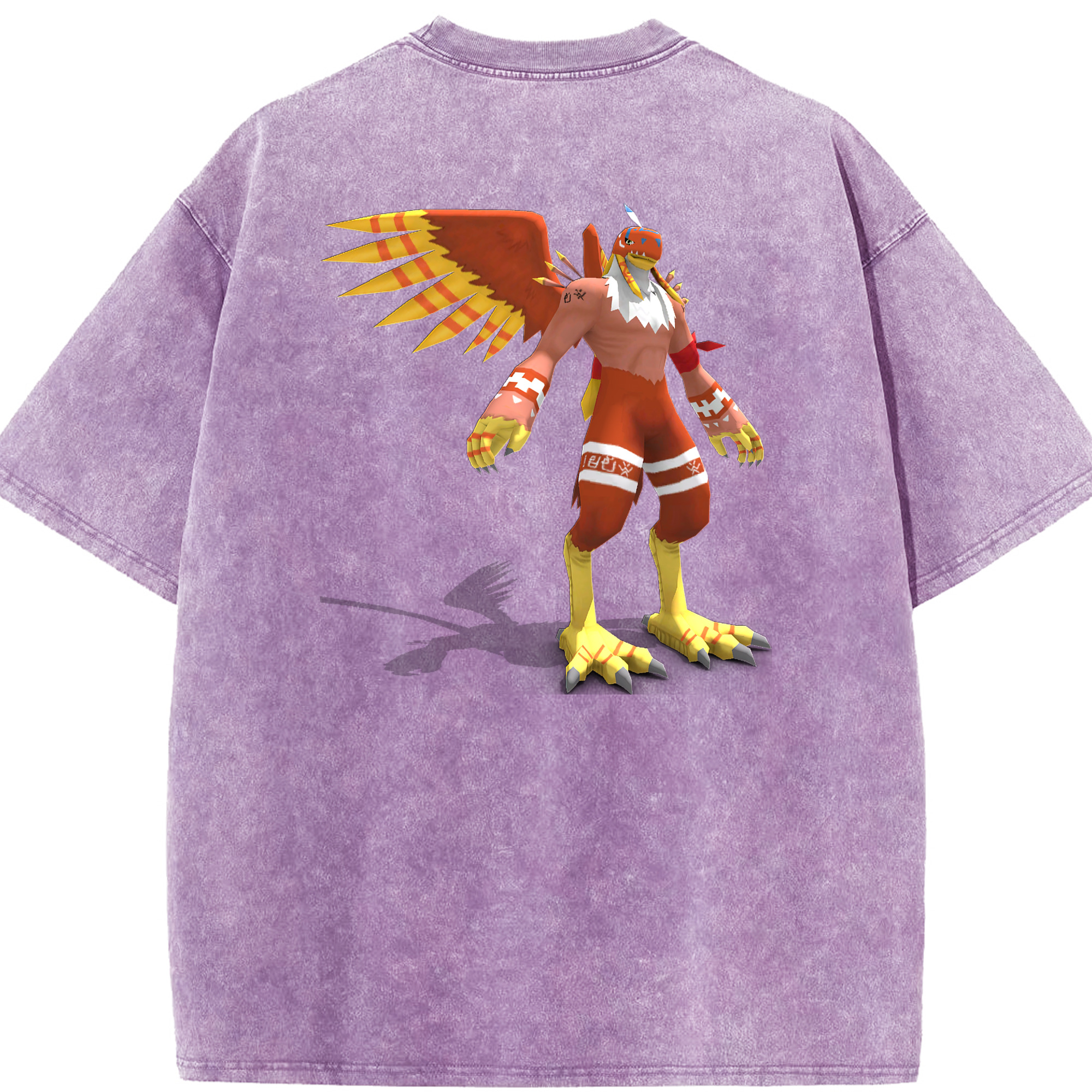 （画像用） Digimon デジタルモンスター/デジモン 綿100% ヴィンテージ風 半袖Tシャツ（背面プリント）