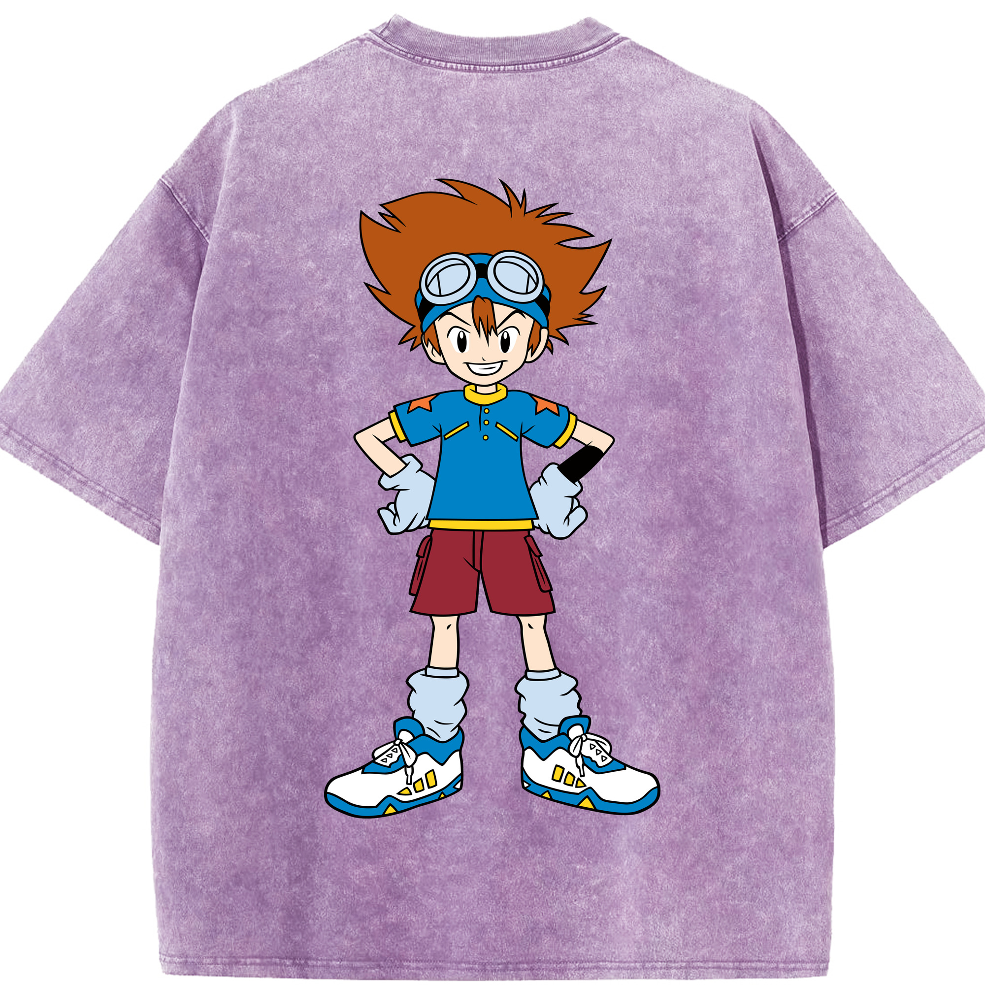 （画像用） Digimon デジタルモンスター/デジモン 綿100% ヴィンテージ風 半袖Tシャツ（背面プリント）