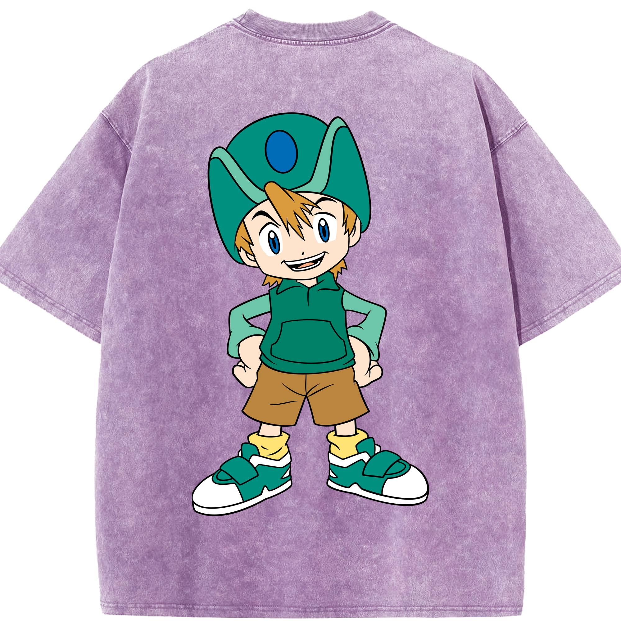 （画像用） Digimon デジタルモンスター/デジモン 綿100% ヴィンテージ風 半袖Tシャツ（背面プリント）