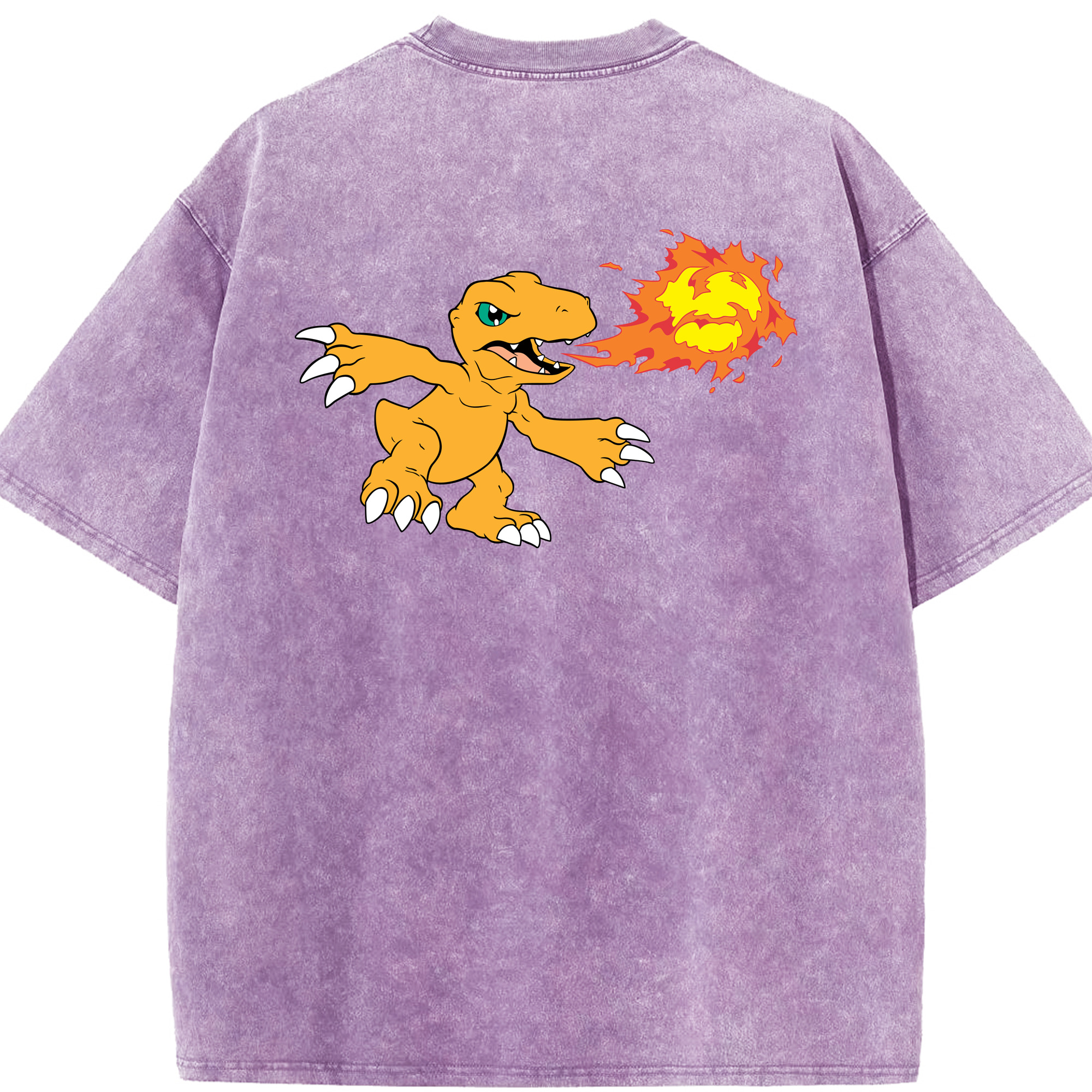 （画像用） Digimon デジタルモンスター/デジモン 綿100% ヴィンテージ風 半袖Tシャツ（背面プリント）