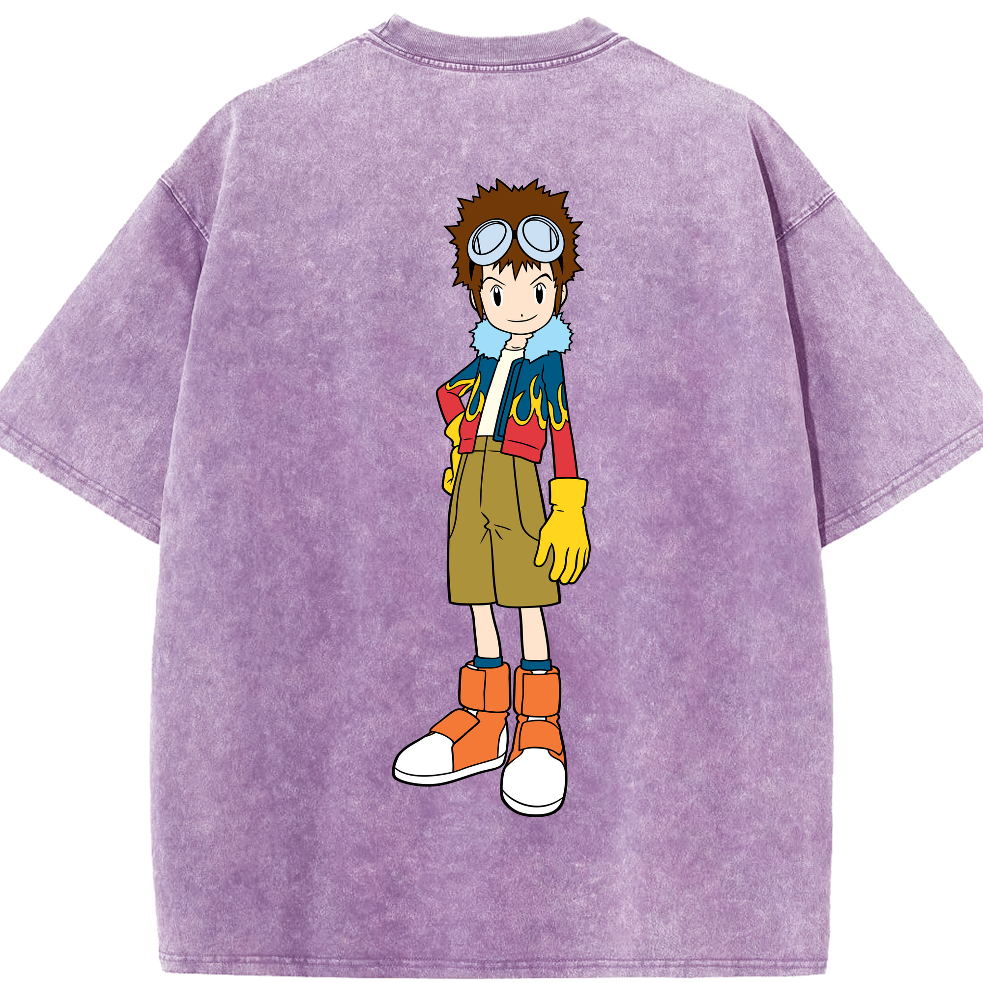 （画像用） Digimon デジタルモンスター/デジモン 綿100% ヴィンテージ風 半袖Tシャツ（背面プリント）