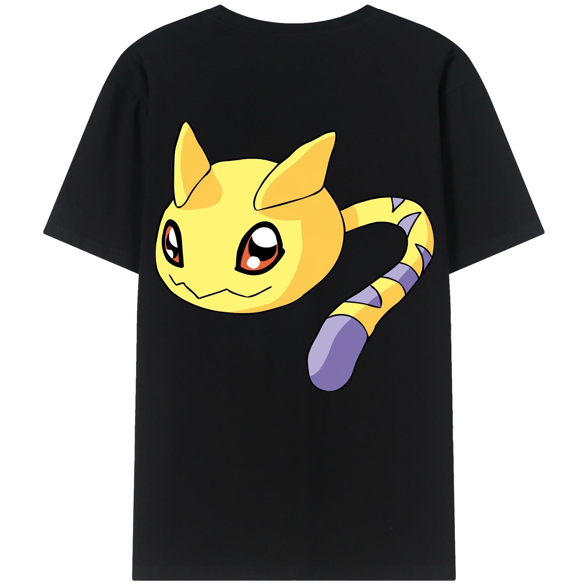 （画像用） Digimon デジタルモンスター/デジモン 綿100％ メンズ半袖Tシャツ（バックプリント） 通気性