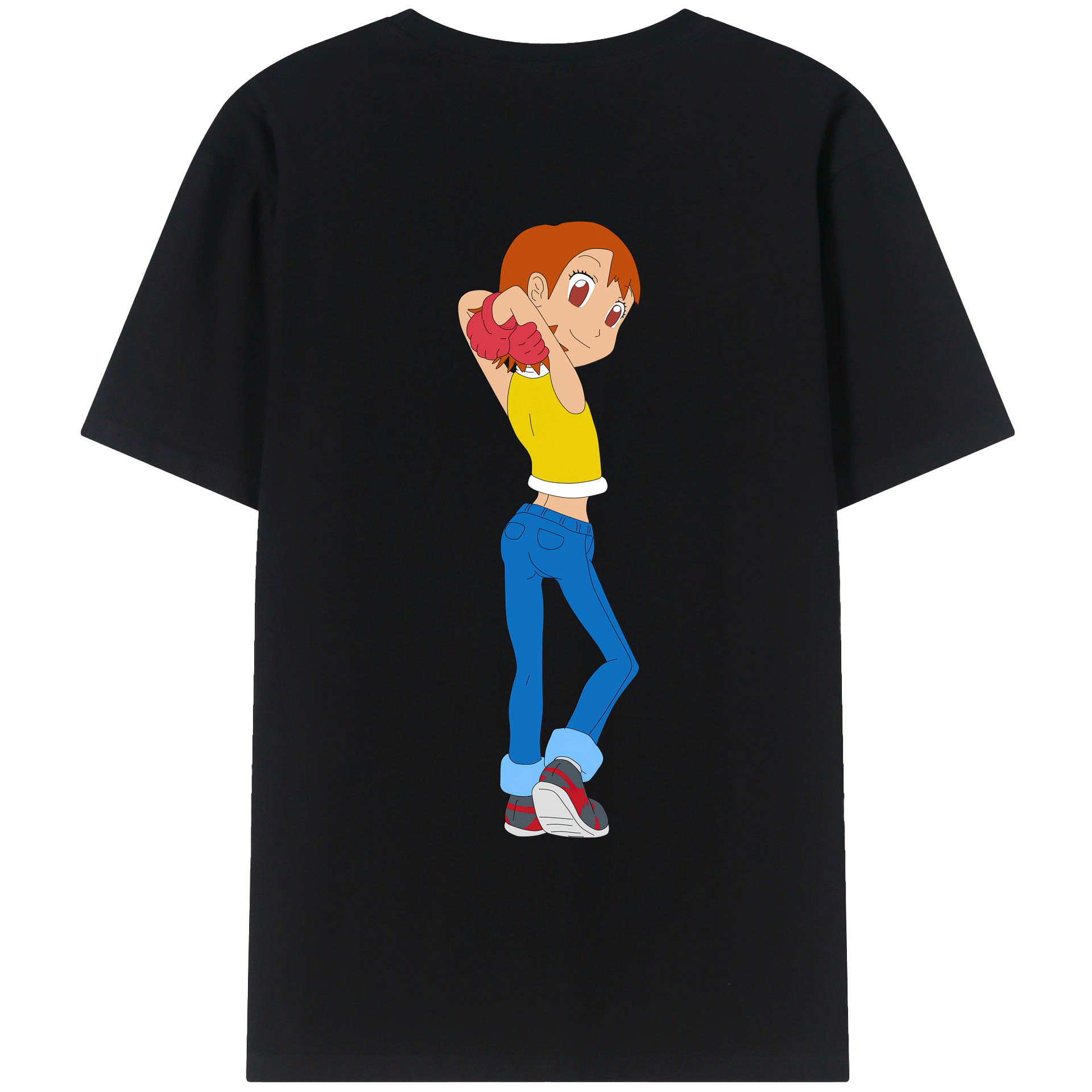 （画像用） Digimon デジタルモンスター/デジモン 綿100％ メンズ半袖Tシャツ（バックプリント） 通気性