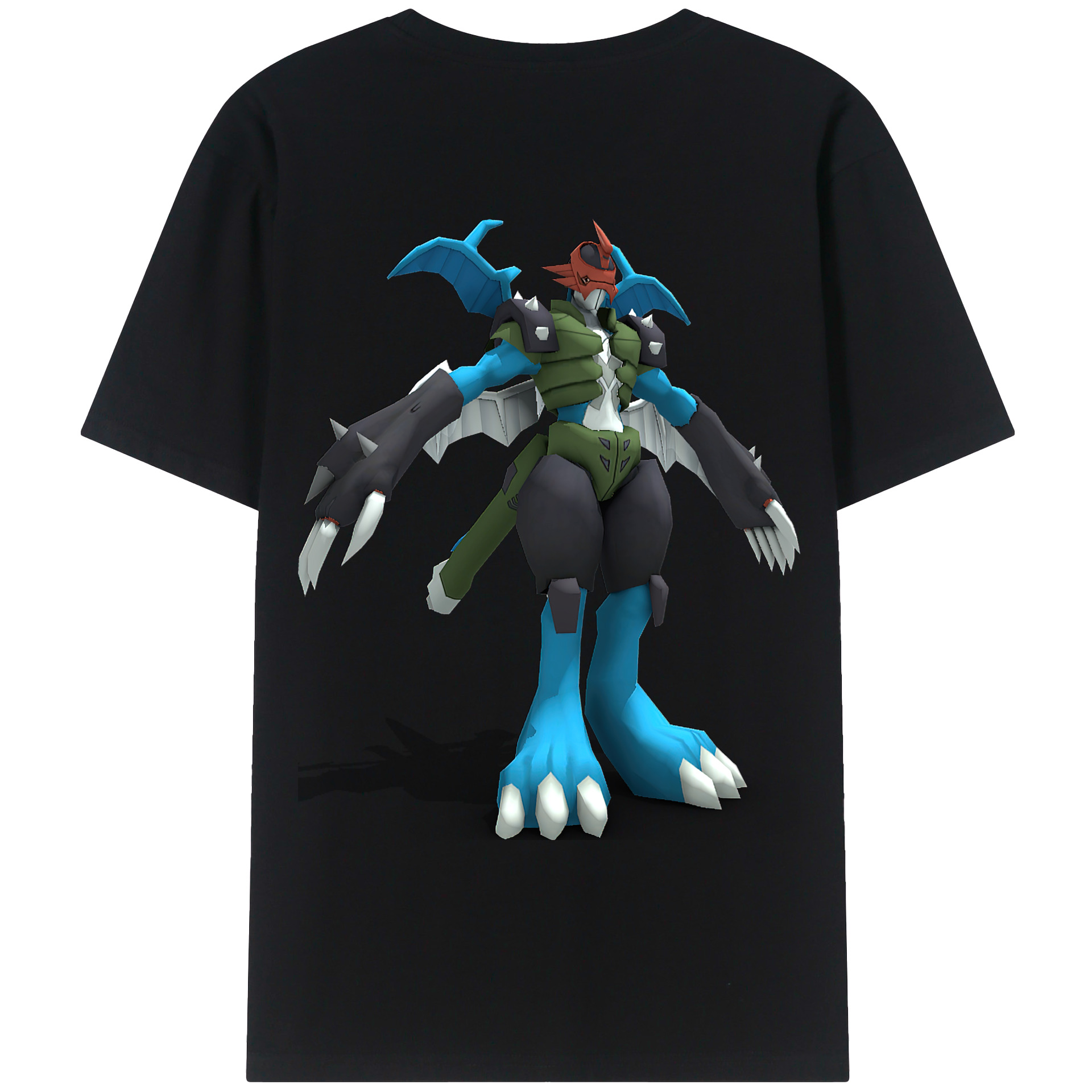 （画像用） Digimon デジタルモンスター/デジモン 綿100％ メンズ半袖Tシャツ（バックプリント） 通気性