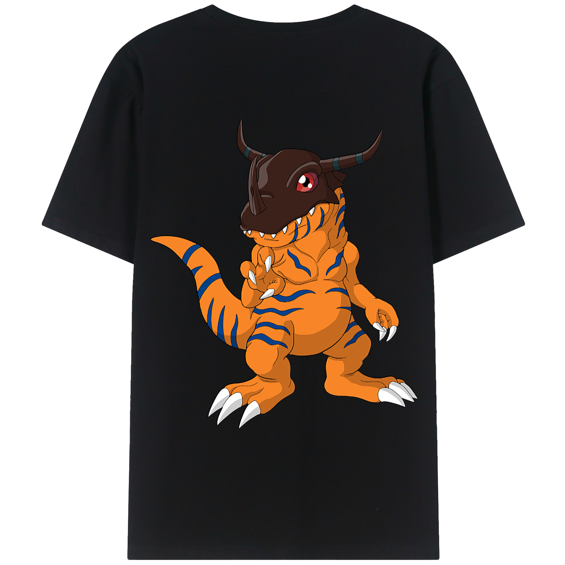 （画像用） Digimon デジタルモンスター/デジモン 綿100％ メンズ半袖Tシャツ（バックプリント） 通気性
