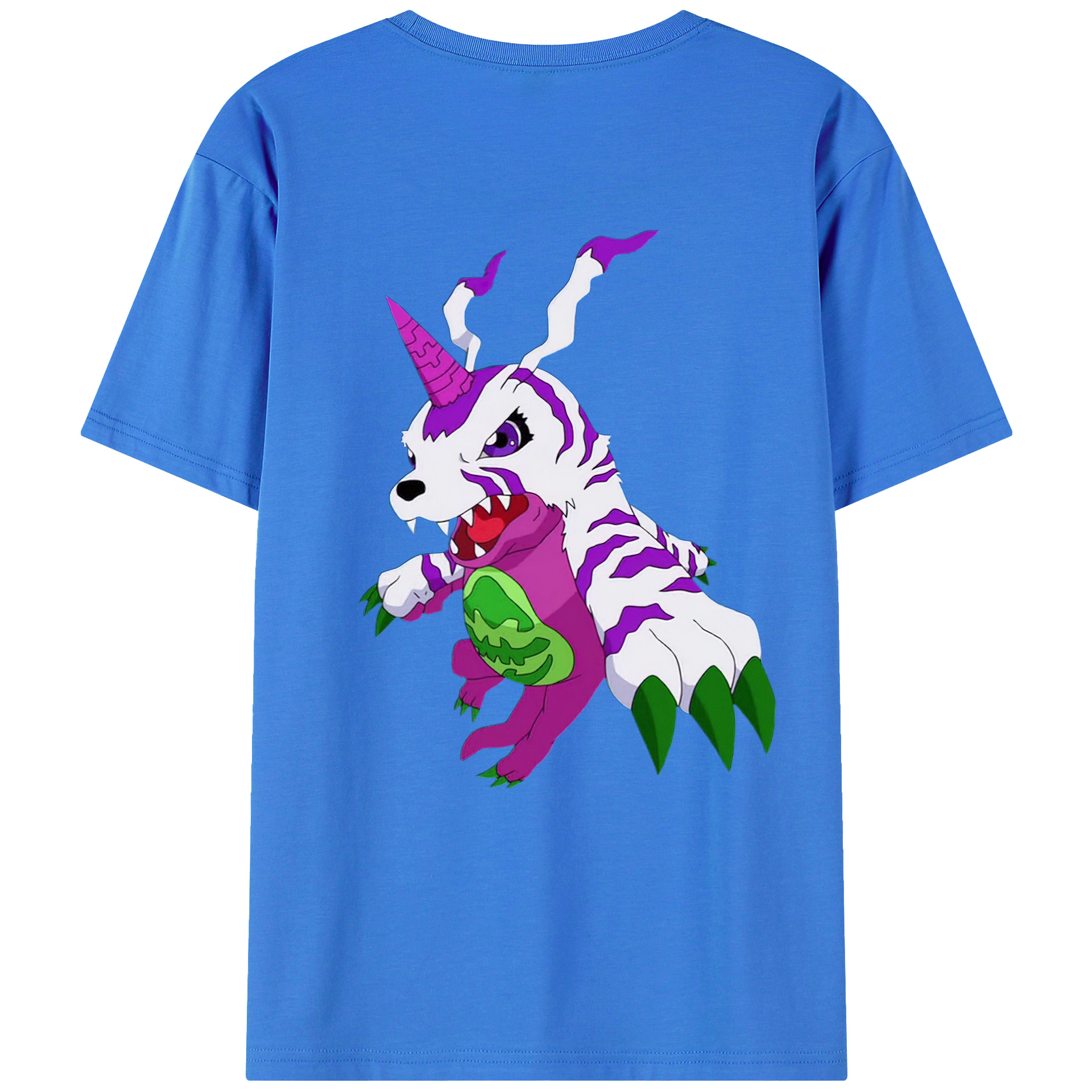 （画像用） Digimon デジタルモンスター/デジモン 綿100％ メンズ半袖Tシャツ（バックプリント） 通気性