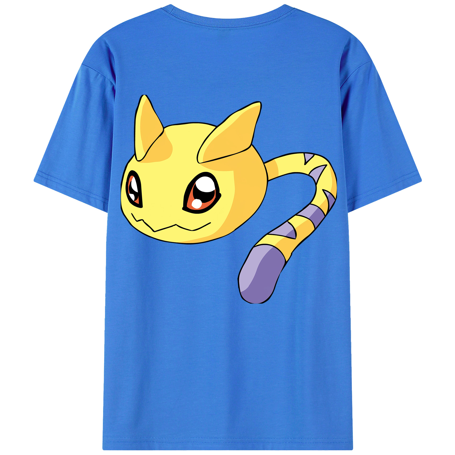 （画像用） Digimon デジタルモンスター/デジモン 綿100％ メンズ半袖Tシャツ（バックプリント） 通気性