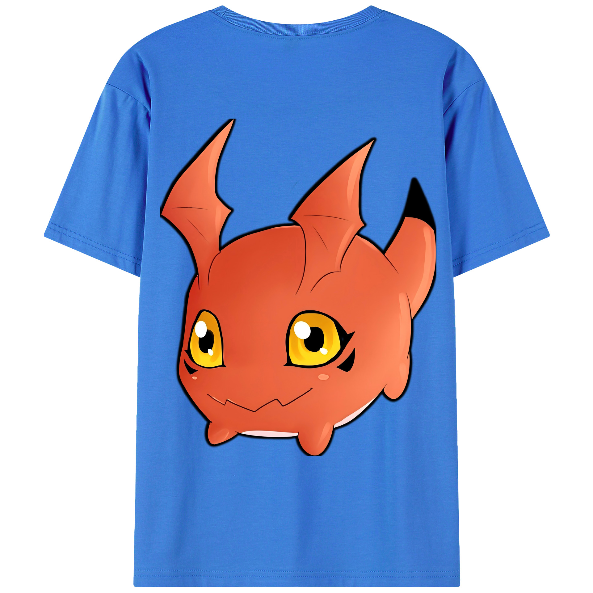 （画像用） Digimon デジタルモンスター/デジモン 綿100％ メンズ半袖Tシャツ（バックプリント） 通気性