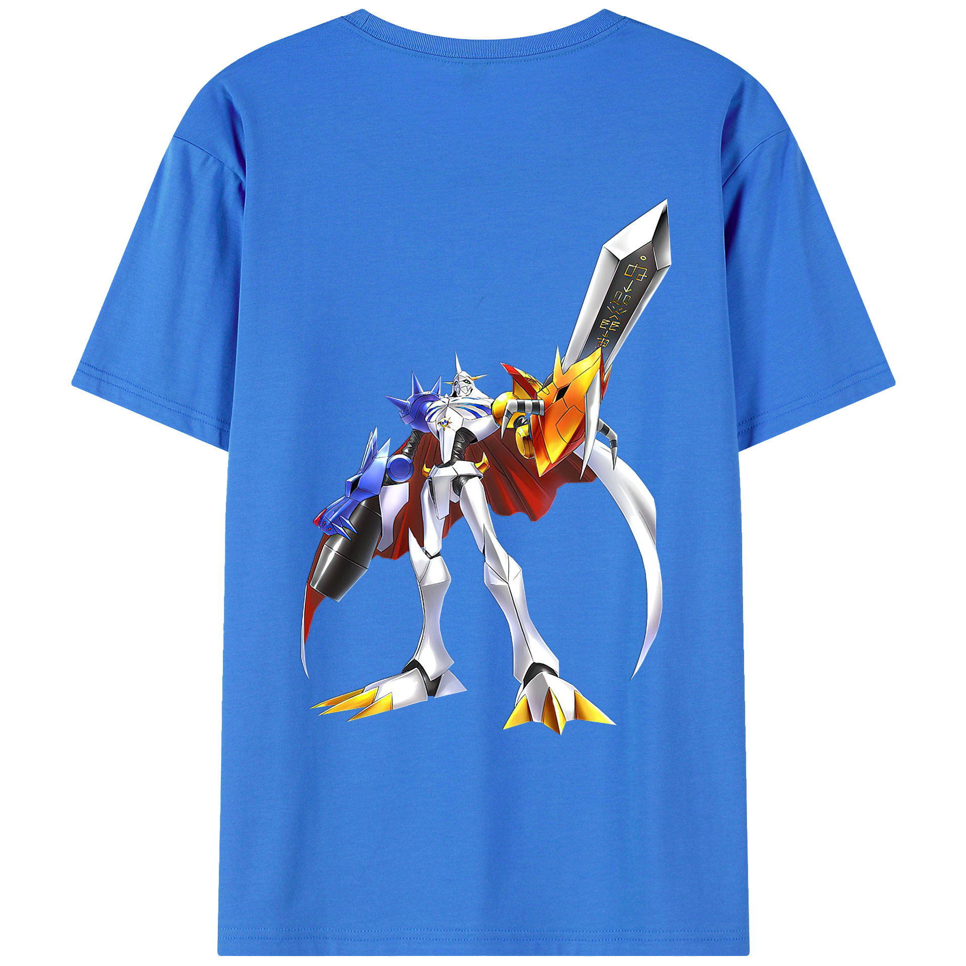 （画像用） Digimon デジタルモンスター/デジモン 綿100％ メンズ半袖Tシャツ（バックプリント） 通気性