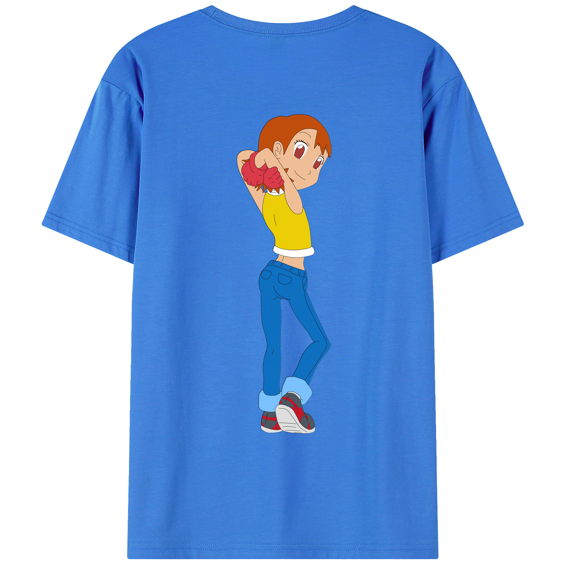 （画像用） Digimon デジタルモンスター/デジモン 綿100％ メンズ半袖Tシャツ（バックプリント） 通気性
