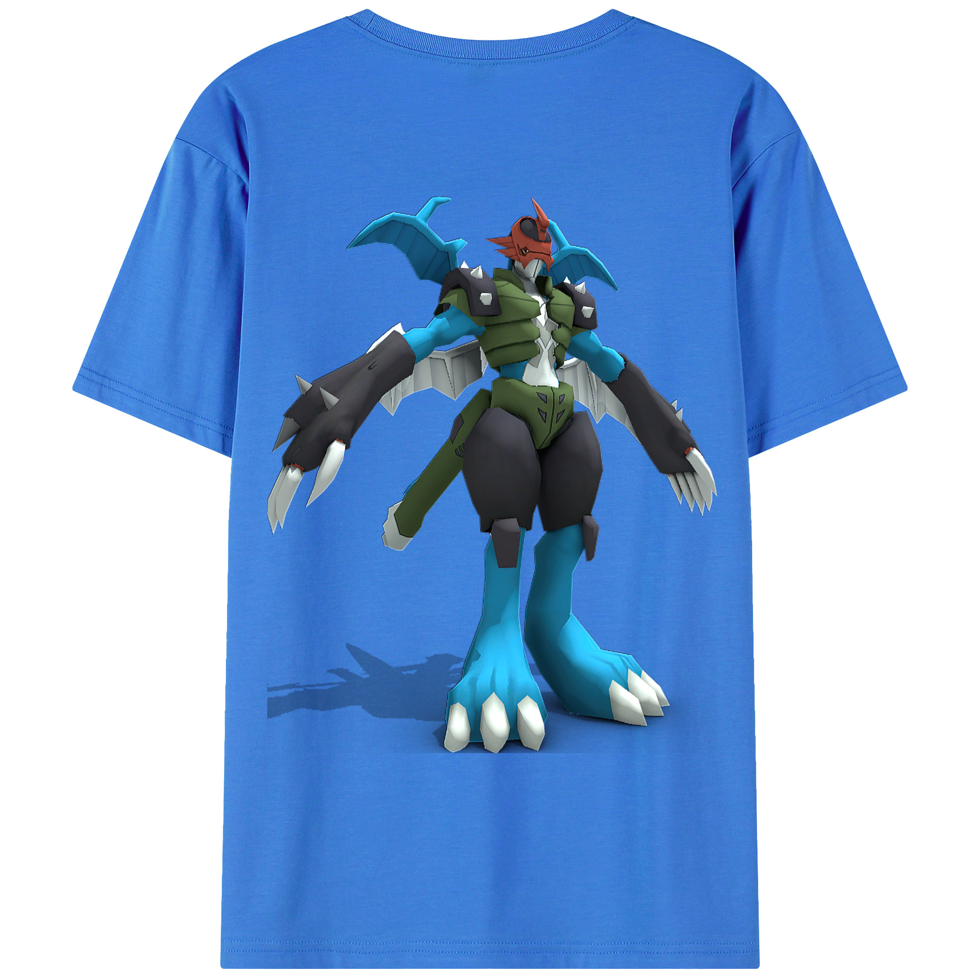 （画像用） Digimon デジタルモンスター/デジモン 綿100％ メンズ半袖Tシャツ（バックプリント） 通気性