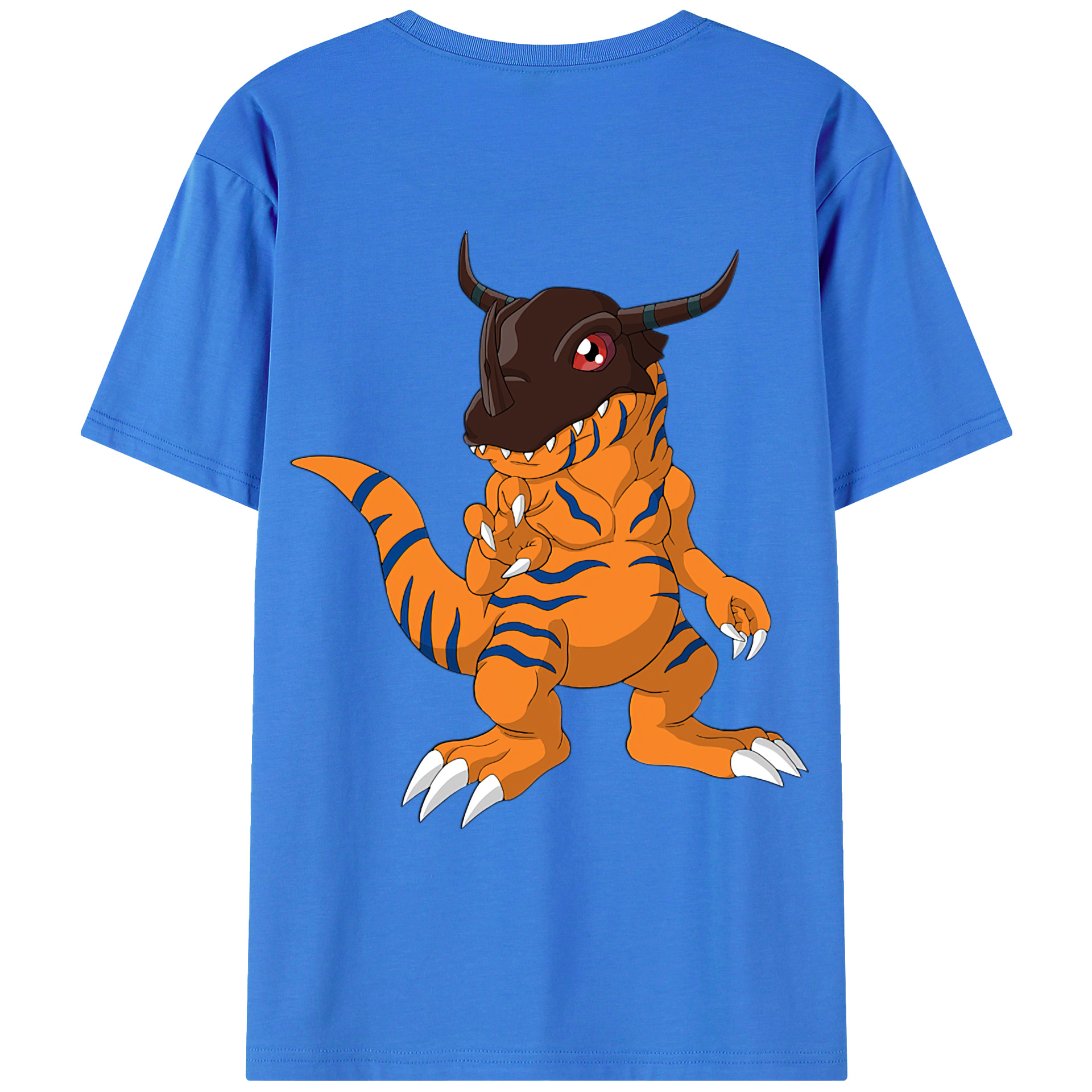 （画像用） Digimon デジタルモンスター/デジモン 綿100％ メンズ半袖Tシャツ（バックプリント） 通気性