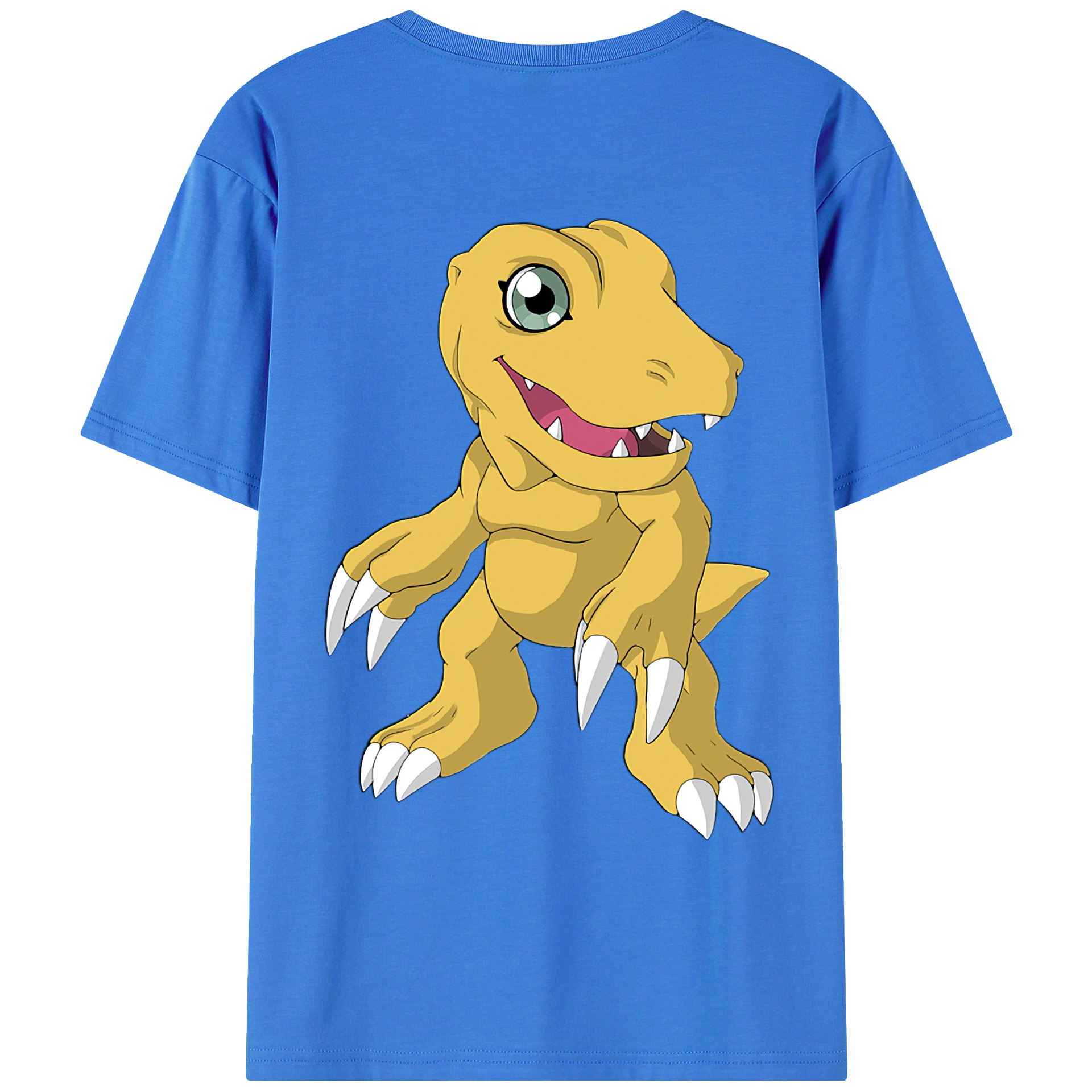 （画像用） Digimon デジタルモンスター/デジモン 綿100％ メンズ半袖Tシャツ（バックプリント） 通気性