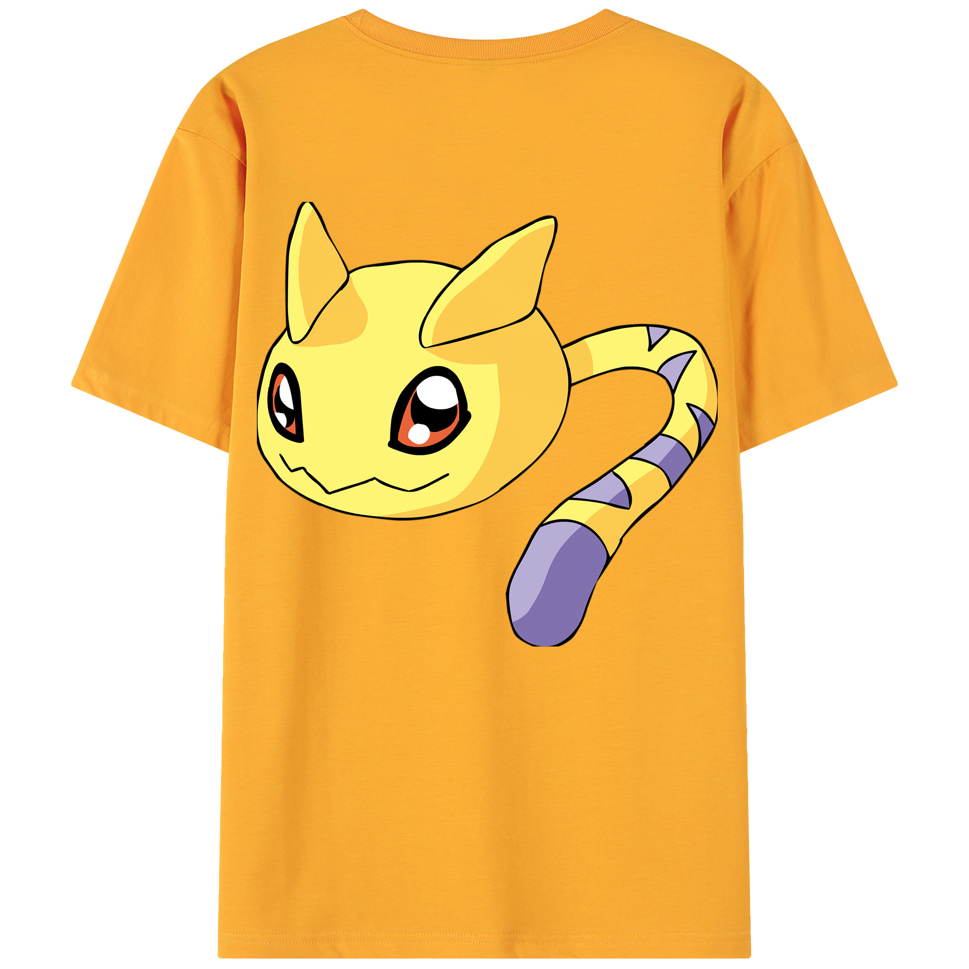 （画像用） Digimon デジタルモンスター/デジモン 綿100％ メンズ半袖Tシャツ（バックプリント） 通気性