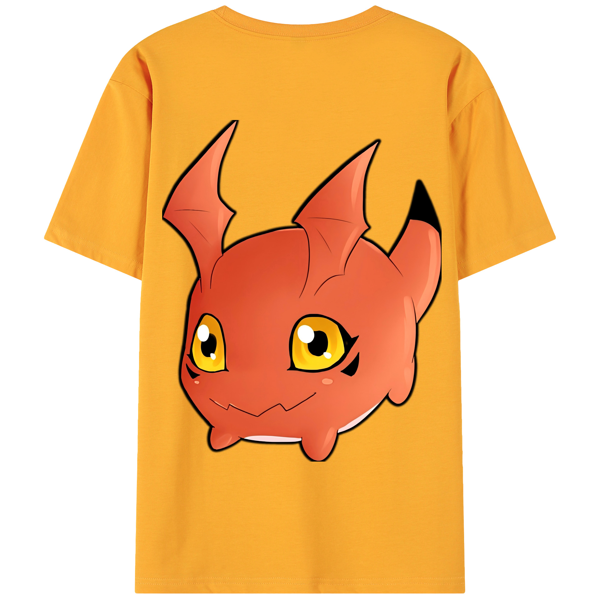 （画像用） Digimon デジタルモンスター/デジモン 綿100％ メンズ半袖Tシャツ（バックプリント） 通気性