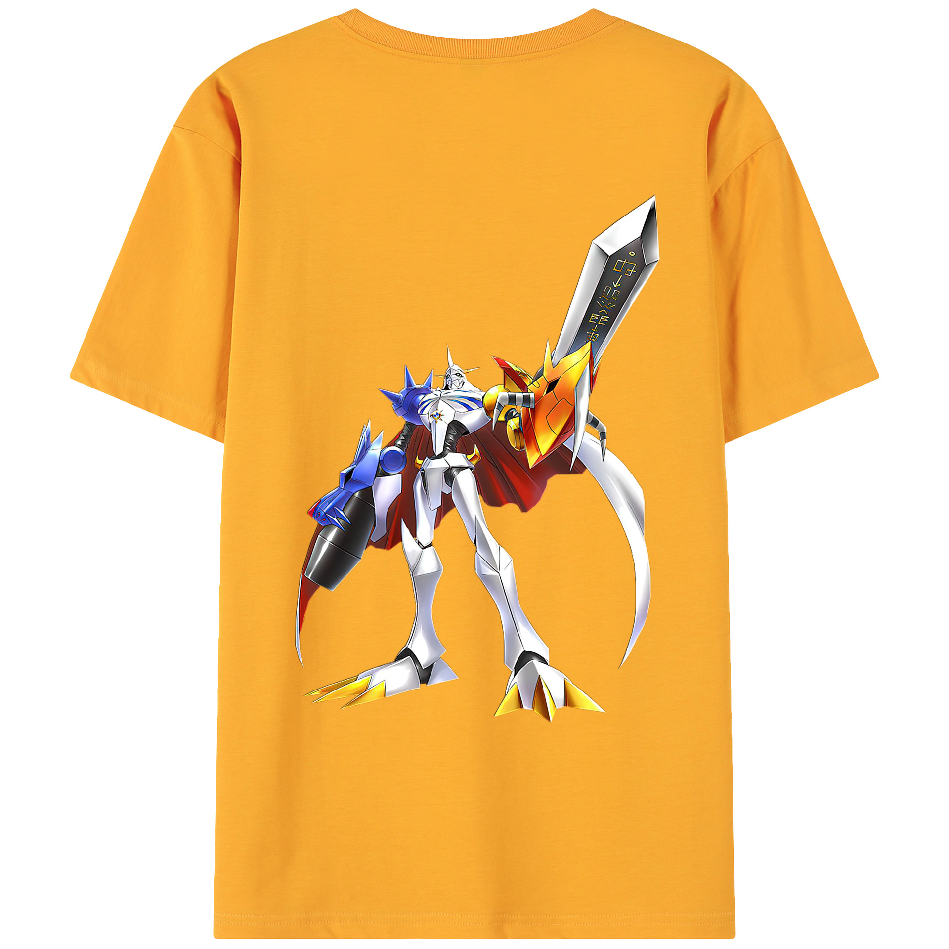 （画像用） Digimon デジタルモンスター/デジモン 綿100％ メンズ半袖Tシャツ（バックプリント） 通気性
