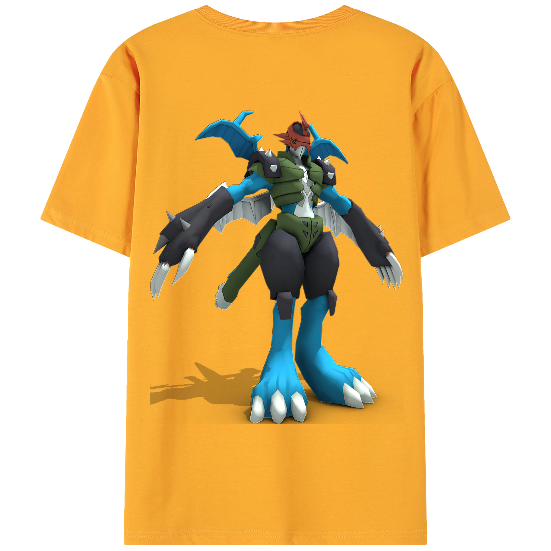 （画像用） Digimon デジタルモンスター/デジモン 綿100％ メンズ半袖Tシャツ（バックプリント） 通気性