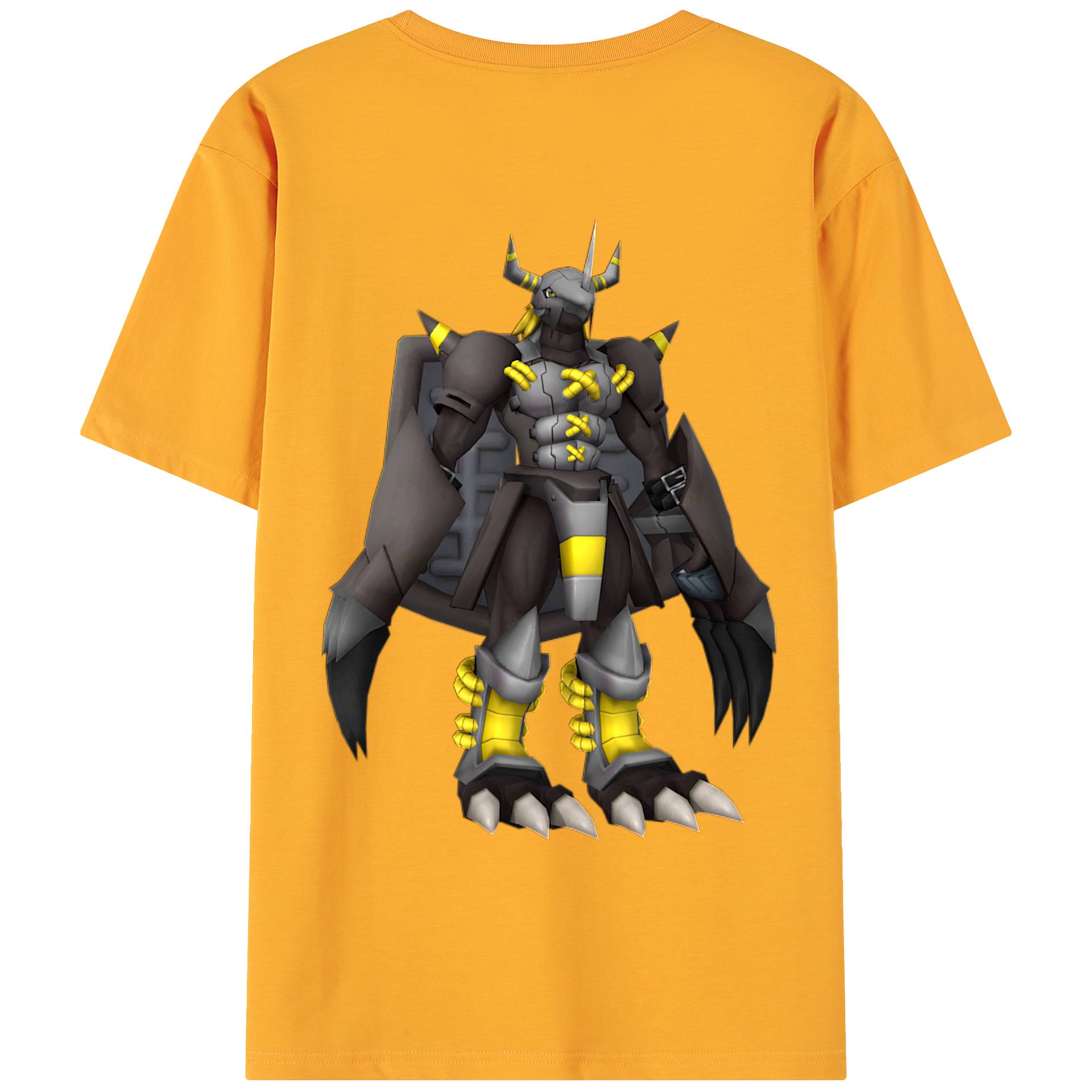 （画像用） Digimon デジタルモンスター/デジモン 綿100％ メンズ半袖Tシャツ（バックプリント） 通気性