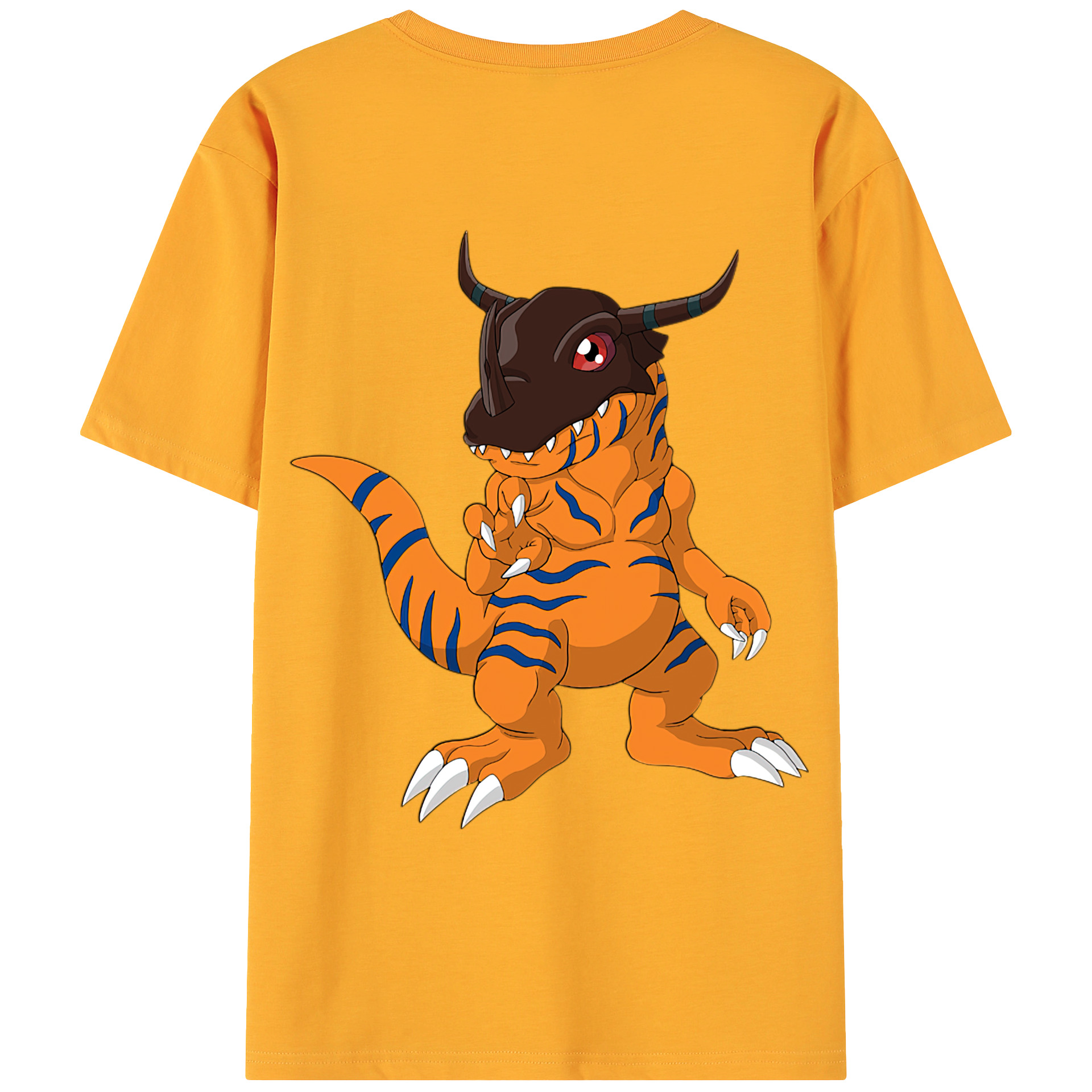 （画像用） Digimon デジタルモンスター/デジモン 綿100％ メンズ半袖Tシャツ（バックプリント） 通気性