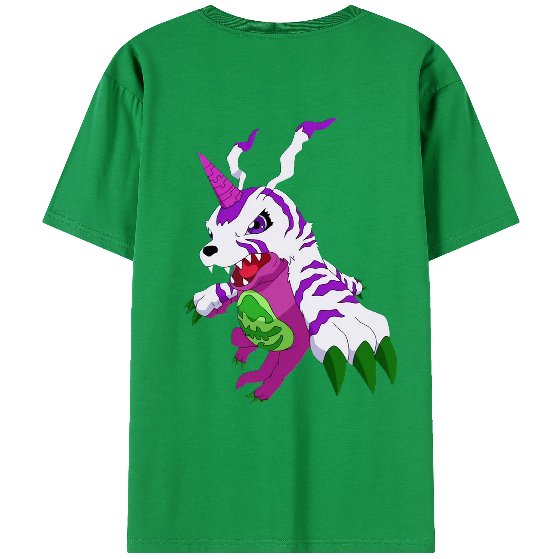 （画像用） Digimon デジタルモンスター/デジモン 綿100％ メンズ半袖Tシャツ（バックプリント） 通気性