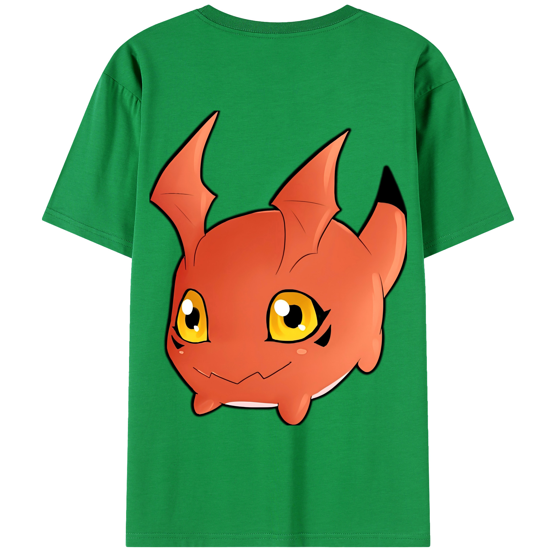 （画像用） Digimon デジタルモンスター/デジモン 綿100％ メンズ半袖Tシャツ（バックプリント） 通気性