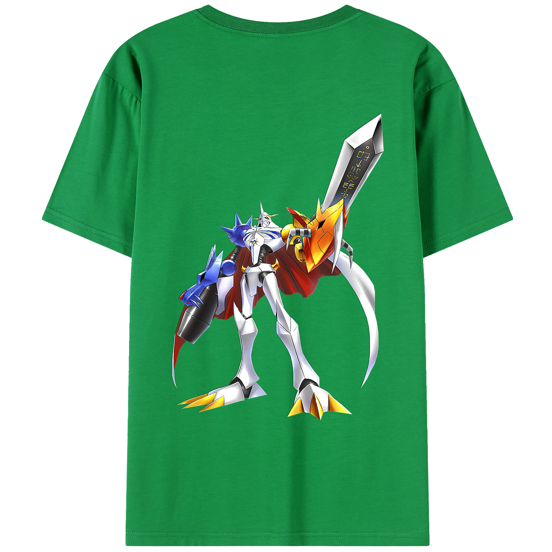 （画像用） Digimon デジタルモンスター/デジモン 綿100％ メンズ半袖Tシャツ（バックプリント） 通気性