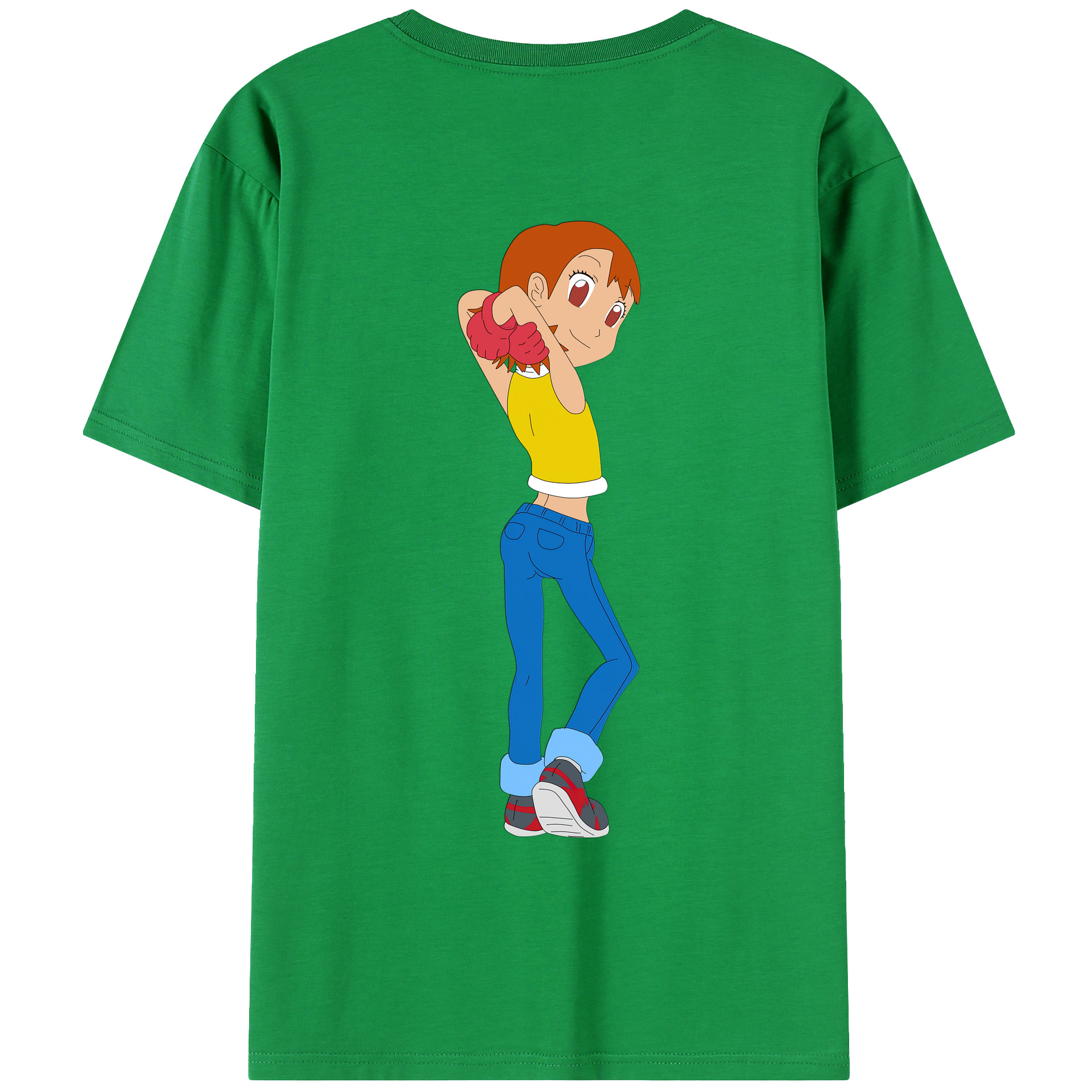 （画像用） Digimon デジタルモンスター/デジモン 綿100％ メンズ半袖Tシャツ（バックプリント） 通気性
