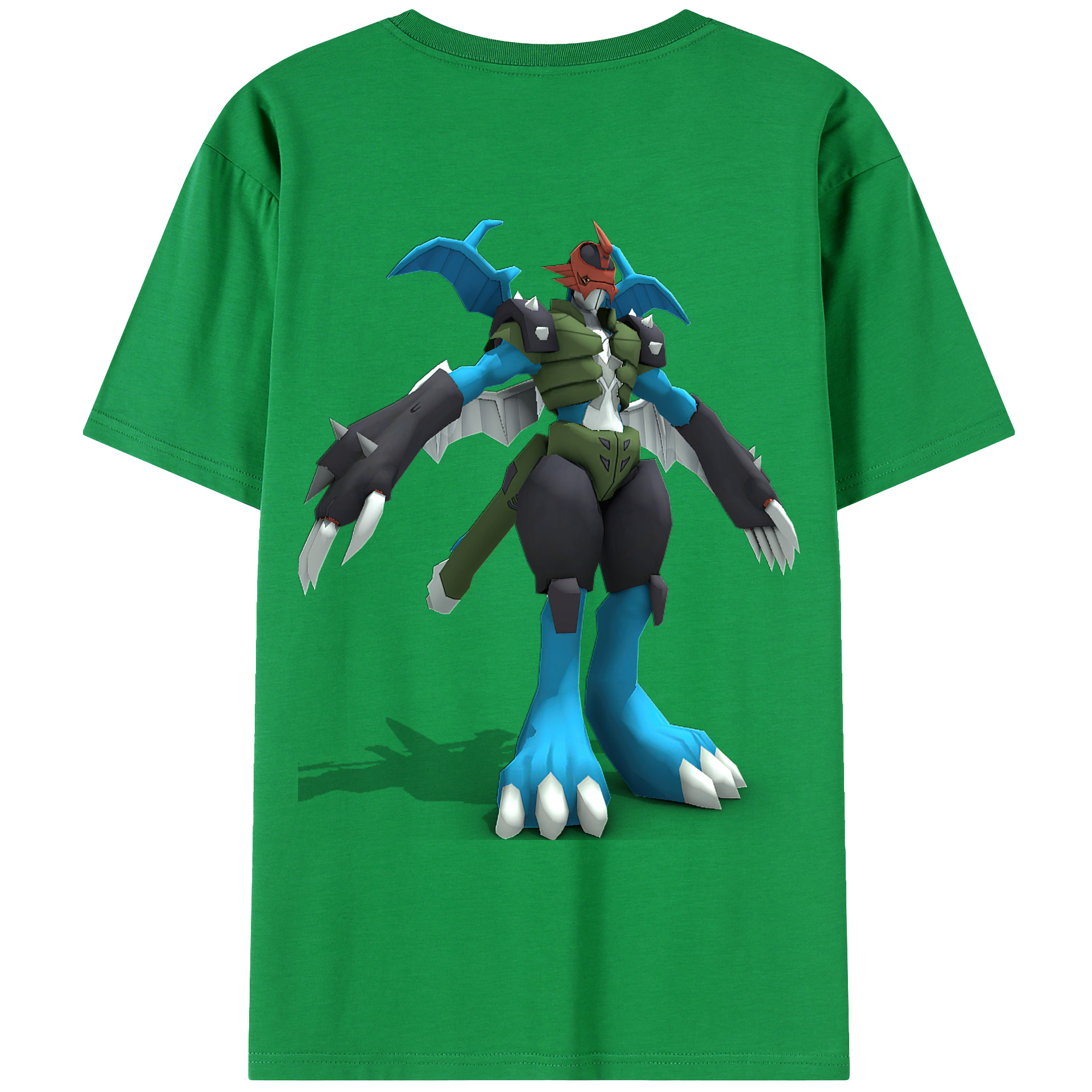 （画像用） Digimon デジタルモンスター/デジモン 綿100％ メンズ半袖Tシャツ（バックプリント） 通気性