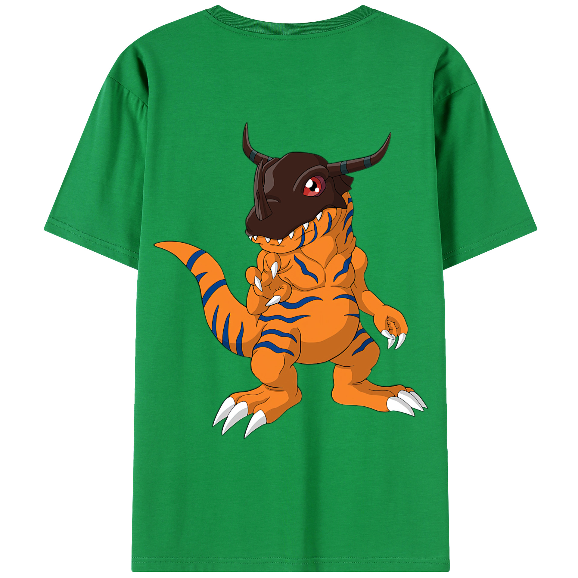（画像用） Digimon デジタルモンスター/デジモン 綿100％ メンズ半袖Tシャツ（バックプリント） 通気性
