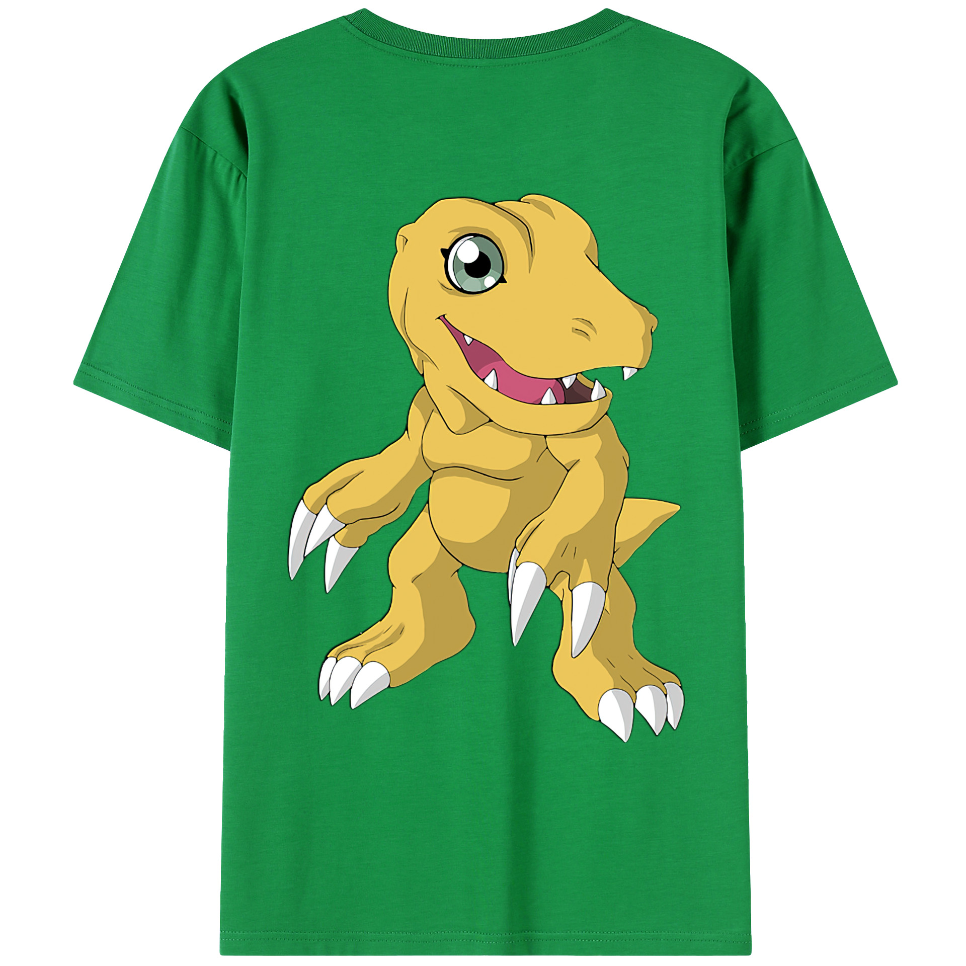 （画像用） Digimon デジタルモンスター/デジモン 綿100％ メンズ半袖Tシャツ（バックプリント） 通気性