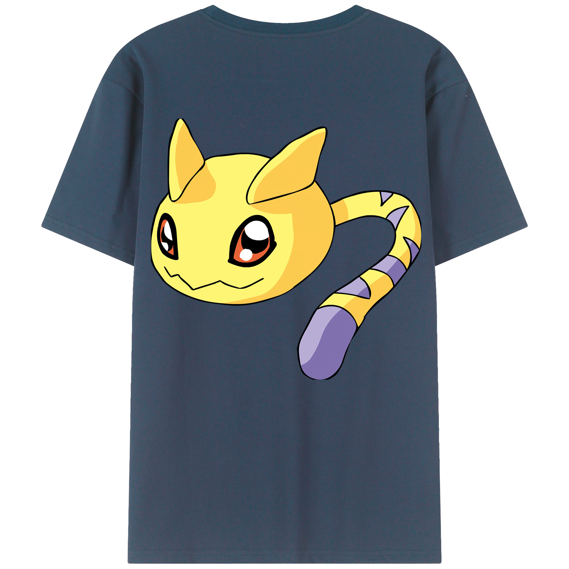 （画像用） Digimon デジタルモンスター/デジモン 綿100％ メンズ半袖Tシャツ（バックプリント） 通気性