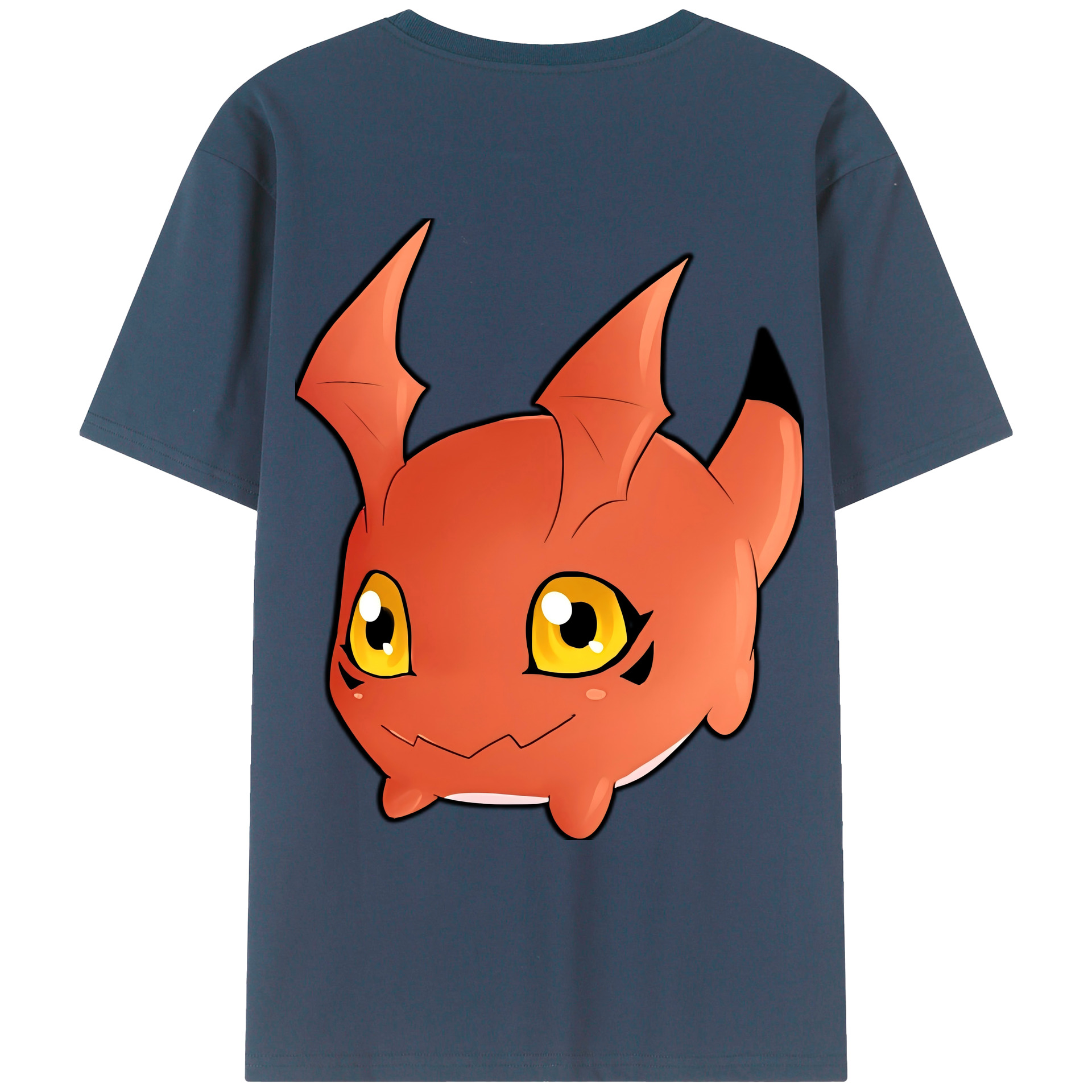 （画像用） Digimon デジタルモンスター/デジモン 綿100％ メンズ半袖Tシャツ（バックプリント） 通気性