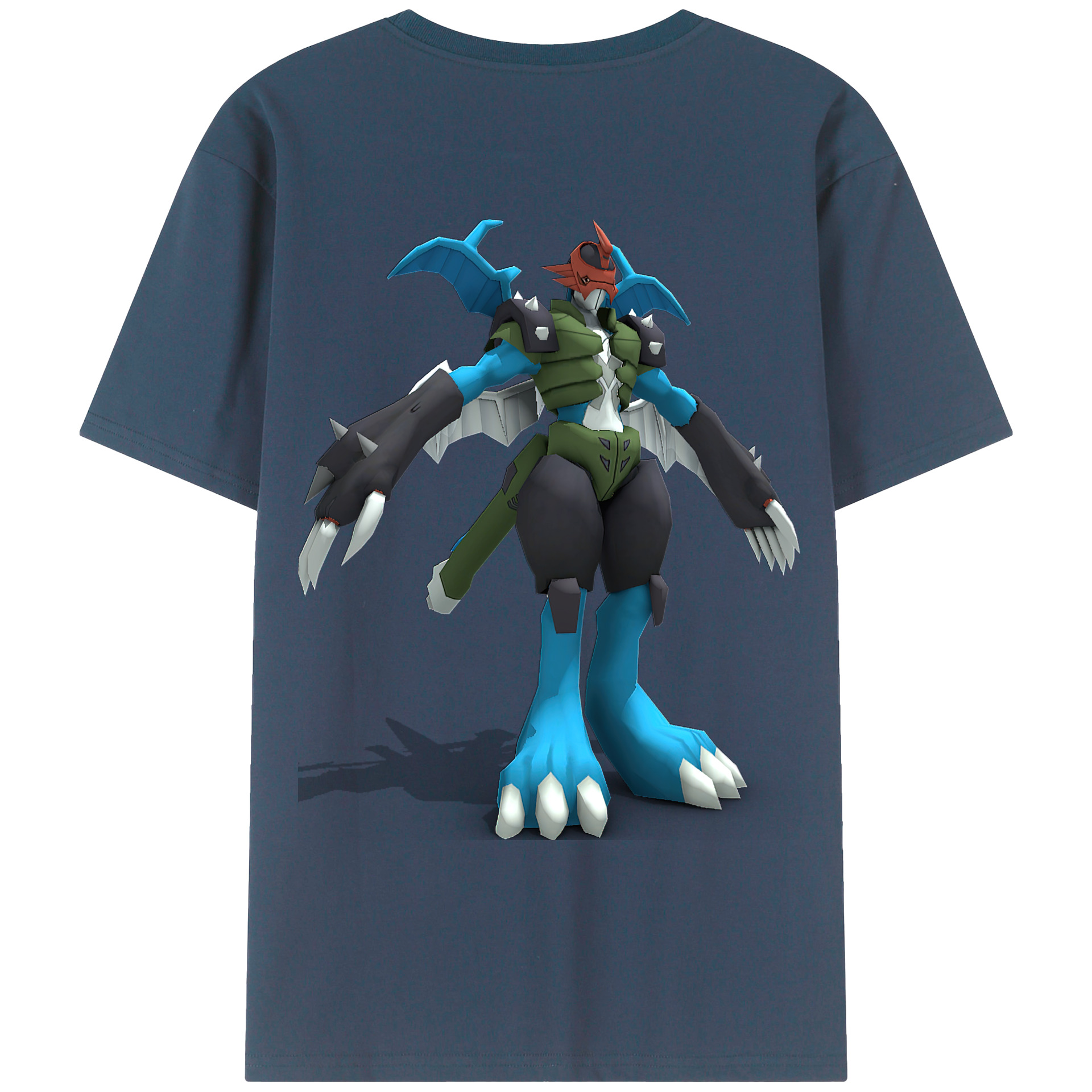 （画像用） Digimon デジタルモンスター/デジモン 綿100％ メンズ半袖Tシャツ（バックプリント） 通気性