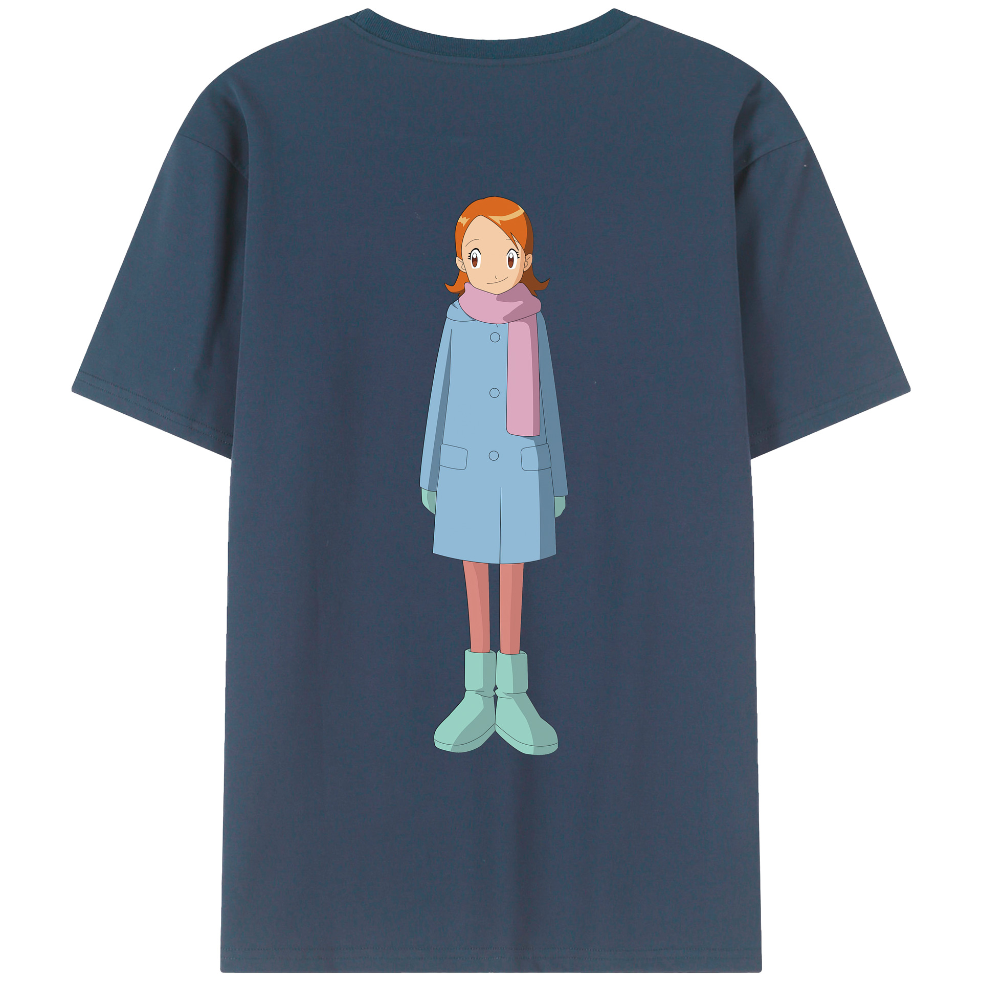 （画像用） Digimon デジタルモンスター/デジモン 綿100％ メンズ半袖Tシャツ（バックプリント） 通気性