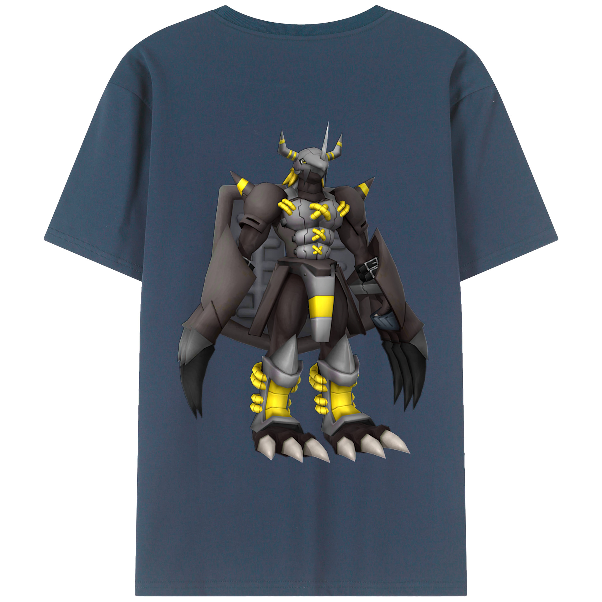 （画像用） Digimon デジタルモンスター/デジモン 綿100％ メンズ半袖Tシャツ（バックプリント） 通気性