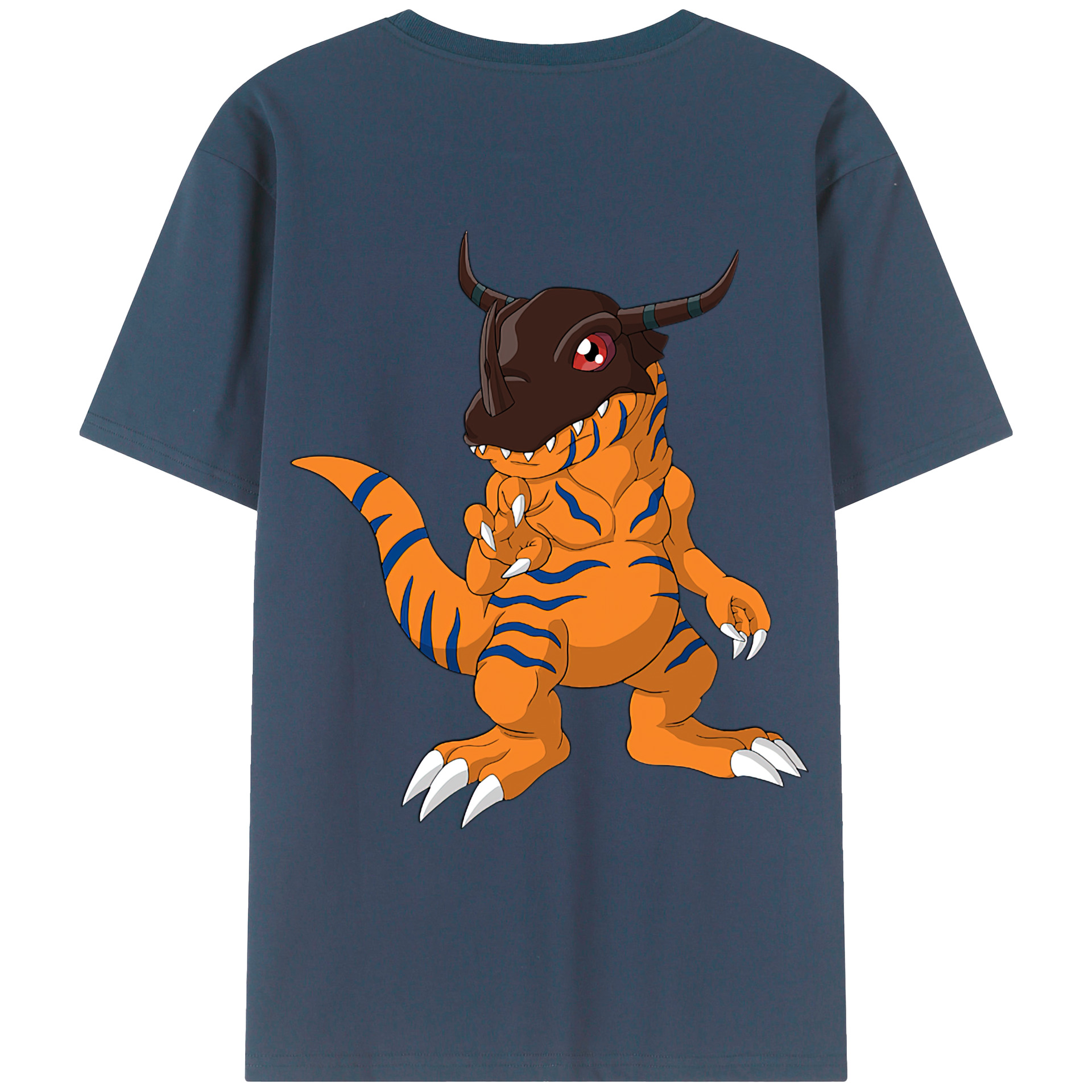 （画像用） Digimon デジタルモンスター/デジモン 綿100％ メンズ半袖Tシャツ（バックプリント） 通気性